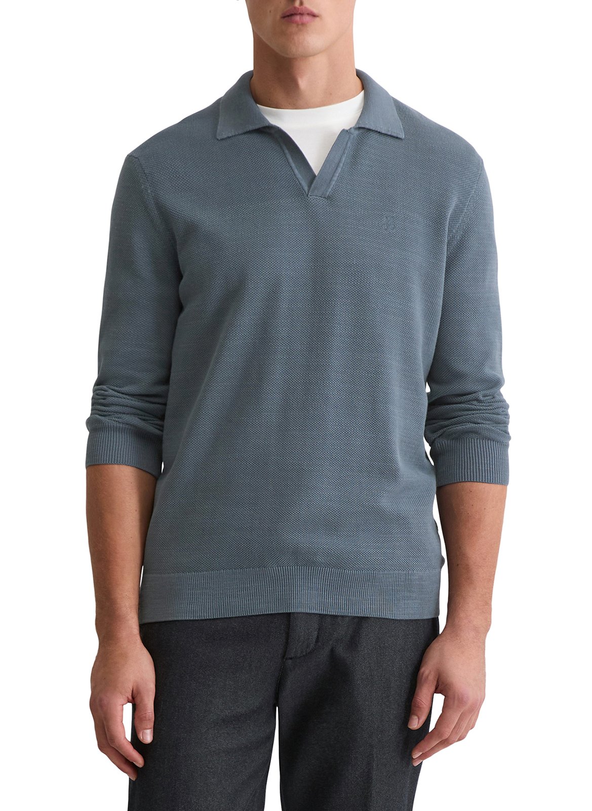 Pull col V en coton MARC O'POLO Bleu