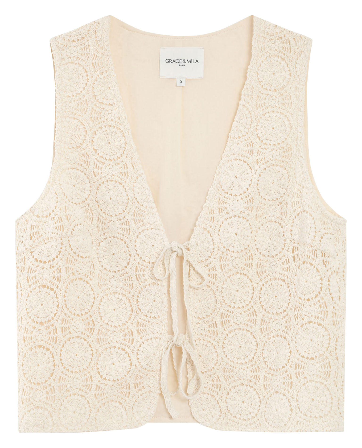 Massachusetts V-neck cotton cardigan GRACE ET MILA White