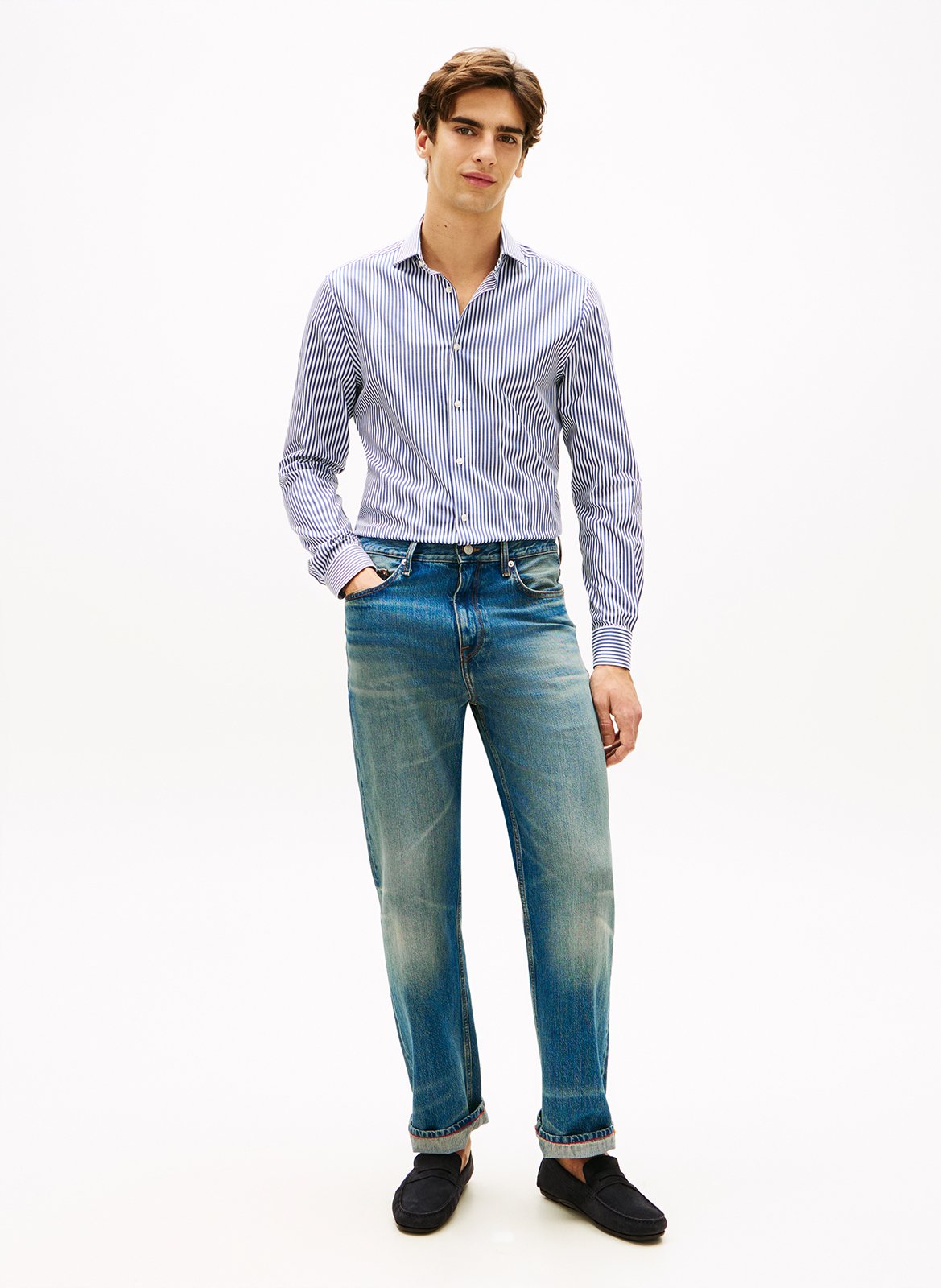 Mocassins en cuir velours TOMMY HILFIGER Blue