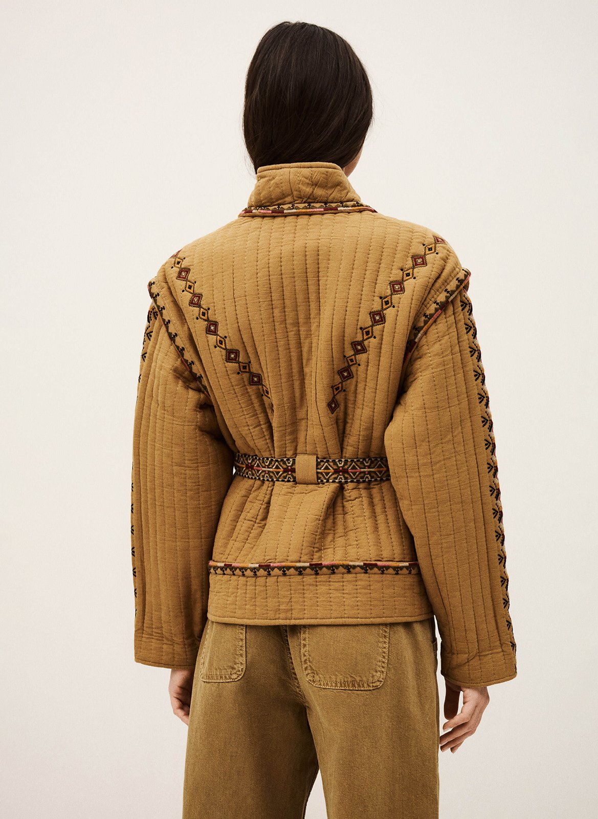 Veste col châle en coton BA&SH Marron