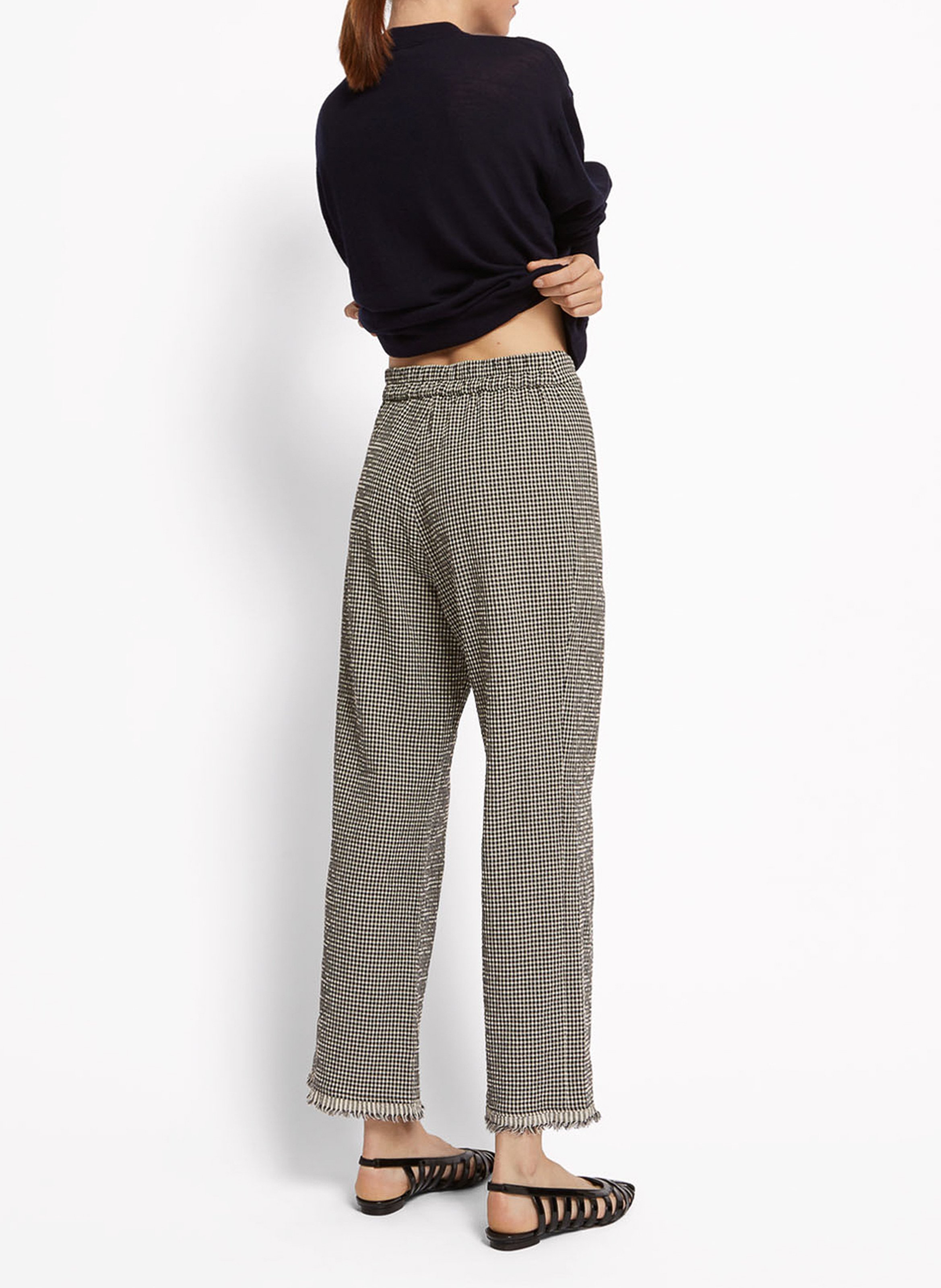 Pantalon évasé 7/8ème à motif ROSEANNA Noir