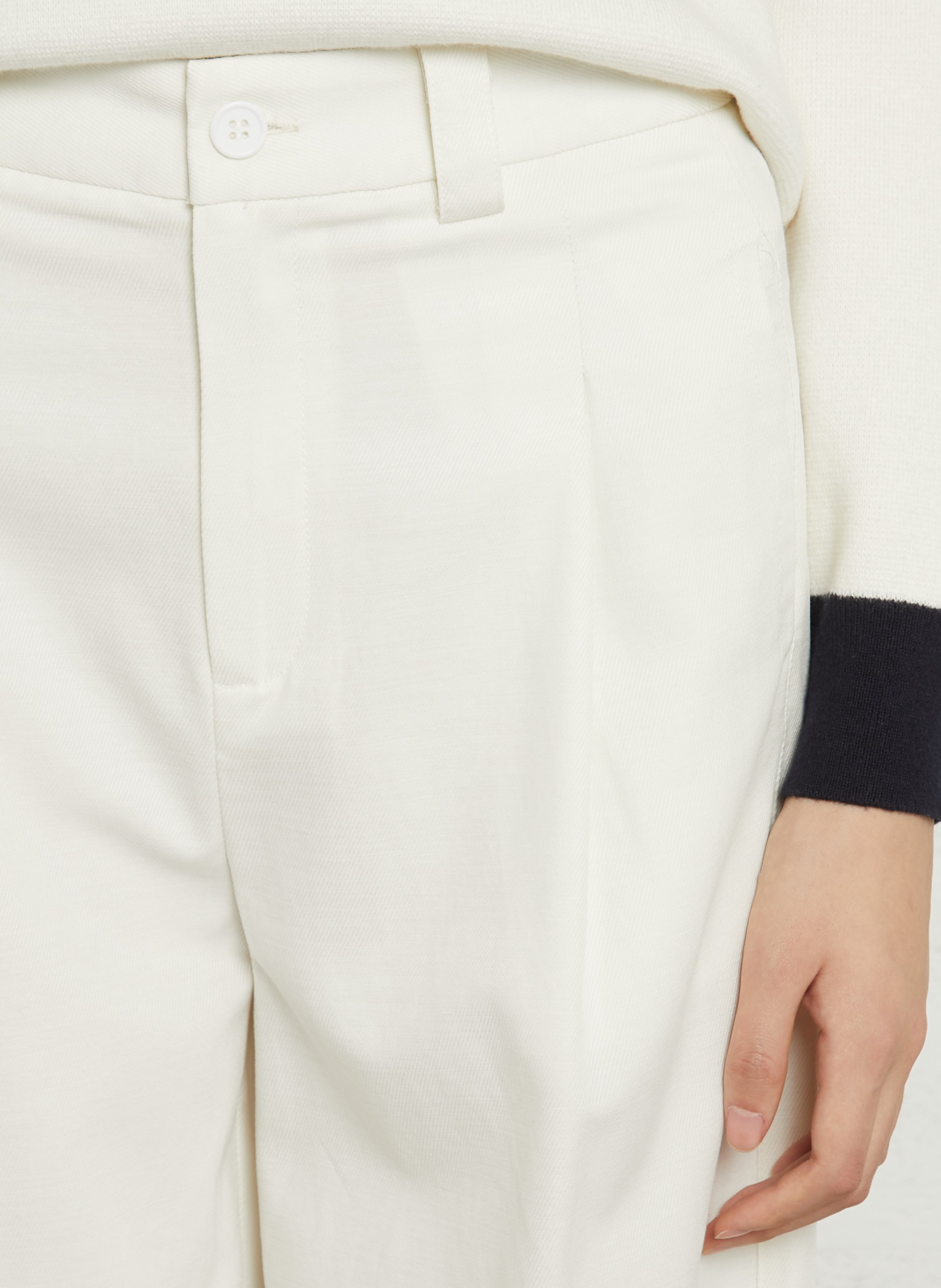 Pantalon large en coton mélangé SEE U SOON Blanc