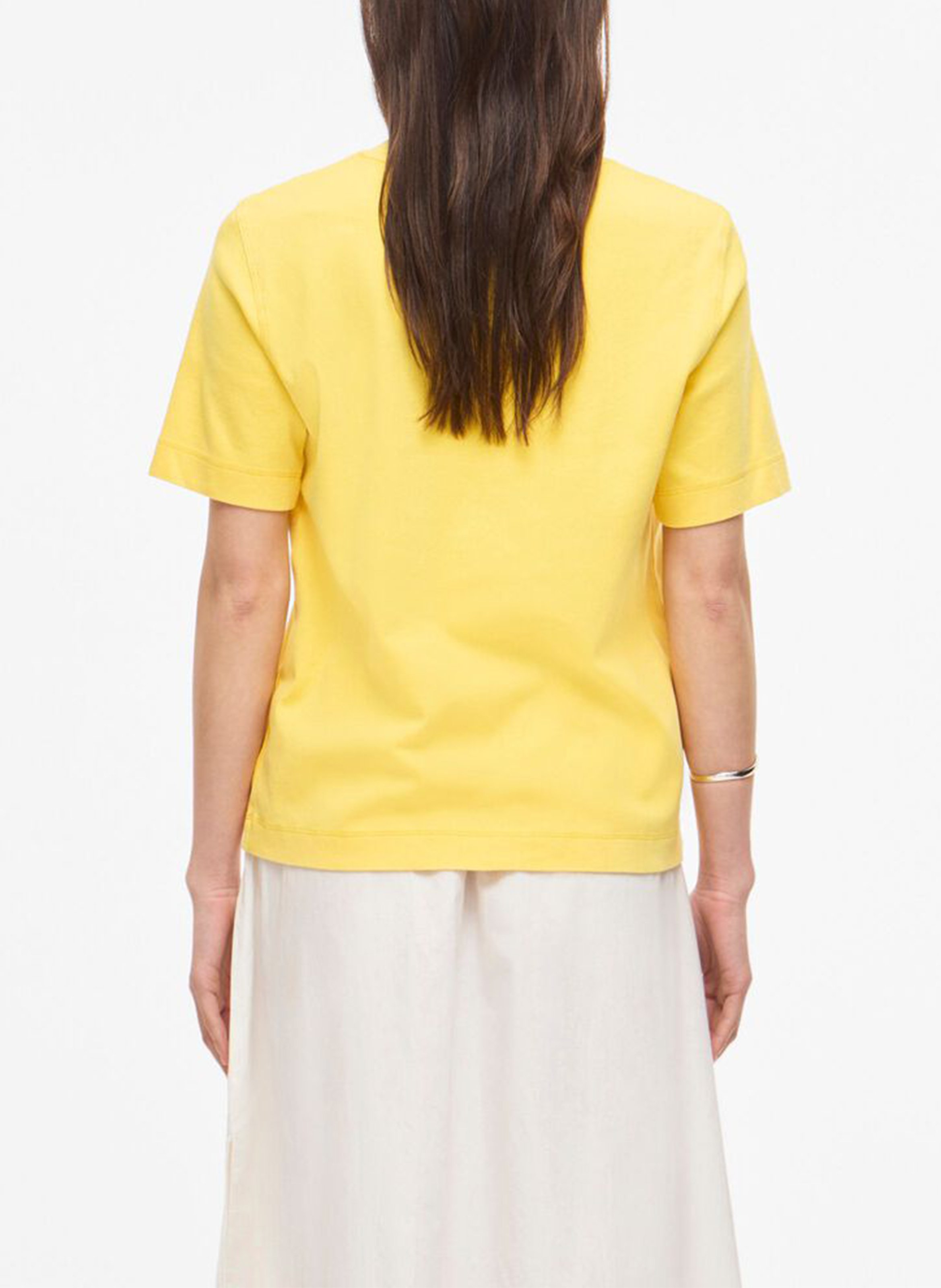 Straight round neck organic cotton t-shirt ROUGE EDIT Yellow