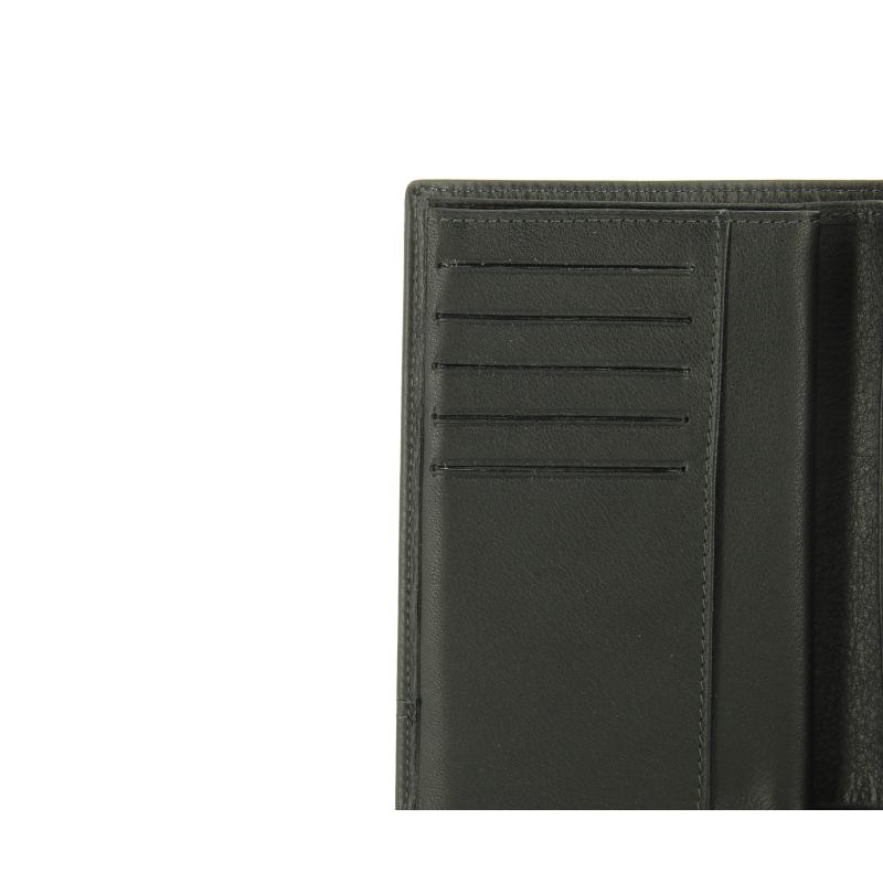 Calfskin leather credit-card holder POURCHET Black