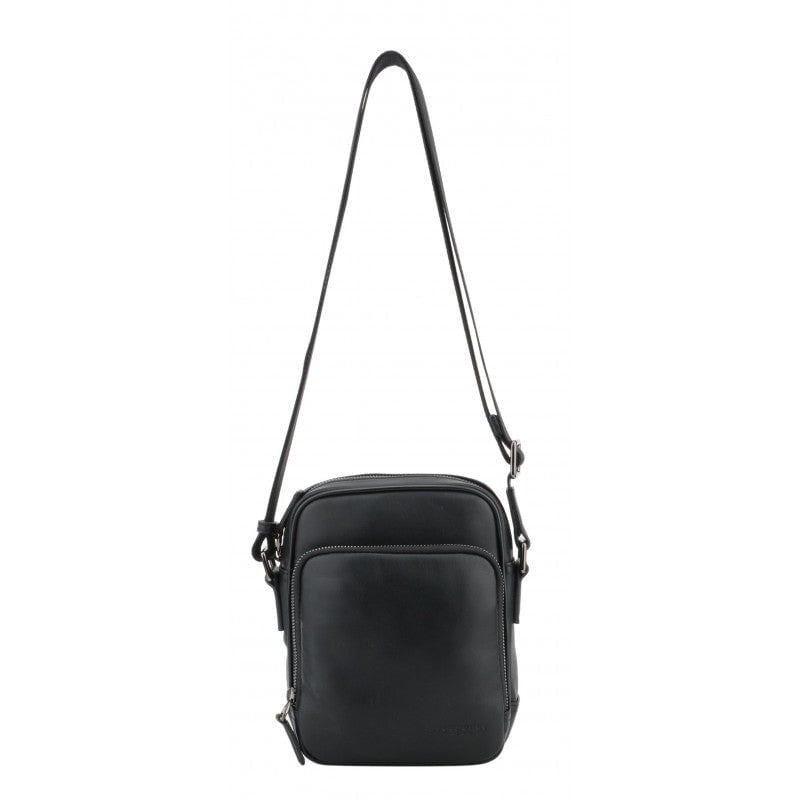 Crossbody bag in cowhide leather POURCHET Black