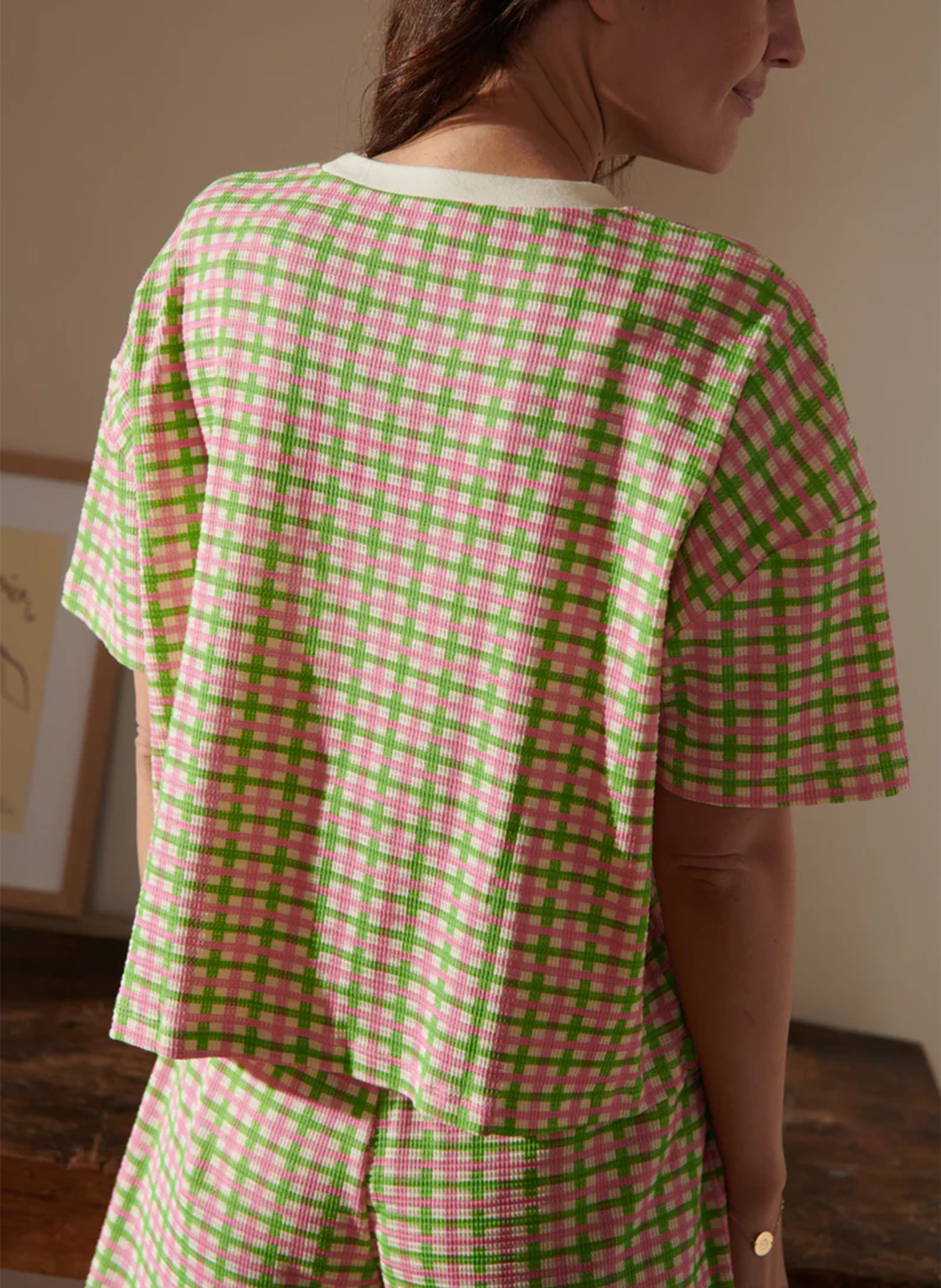 Pyjama-Shorts im Oversize-Schnitt mit Print WE ARE JOLIES Grun