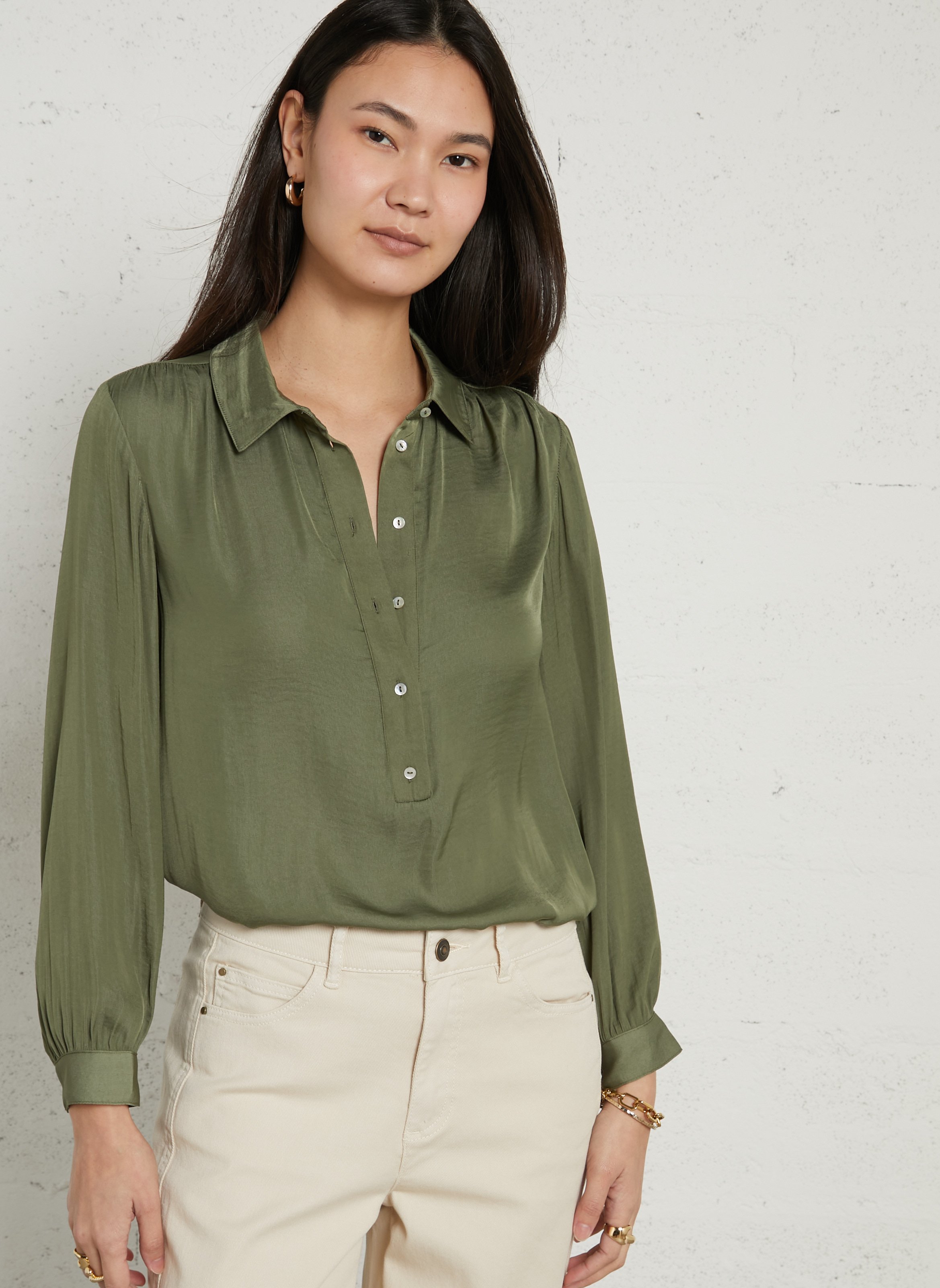 Fluid satin button-up shirt MAISON 123