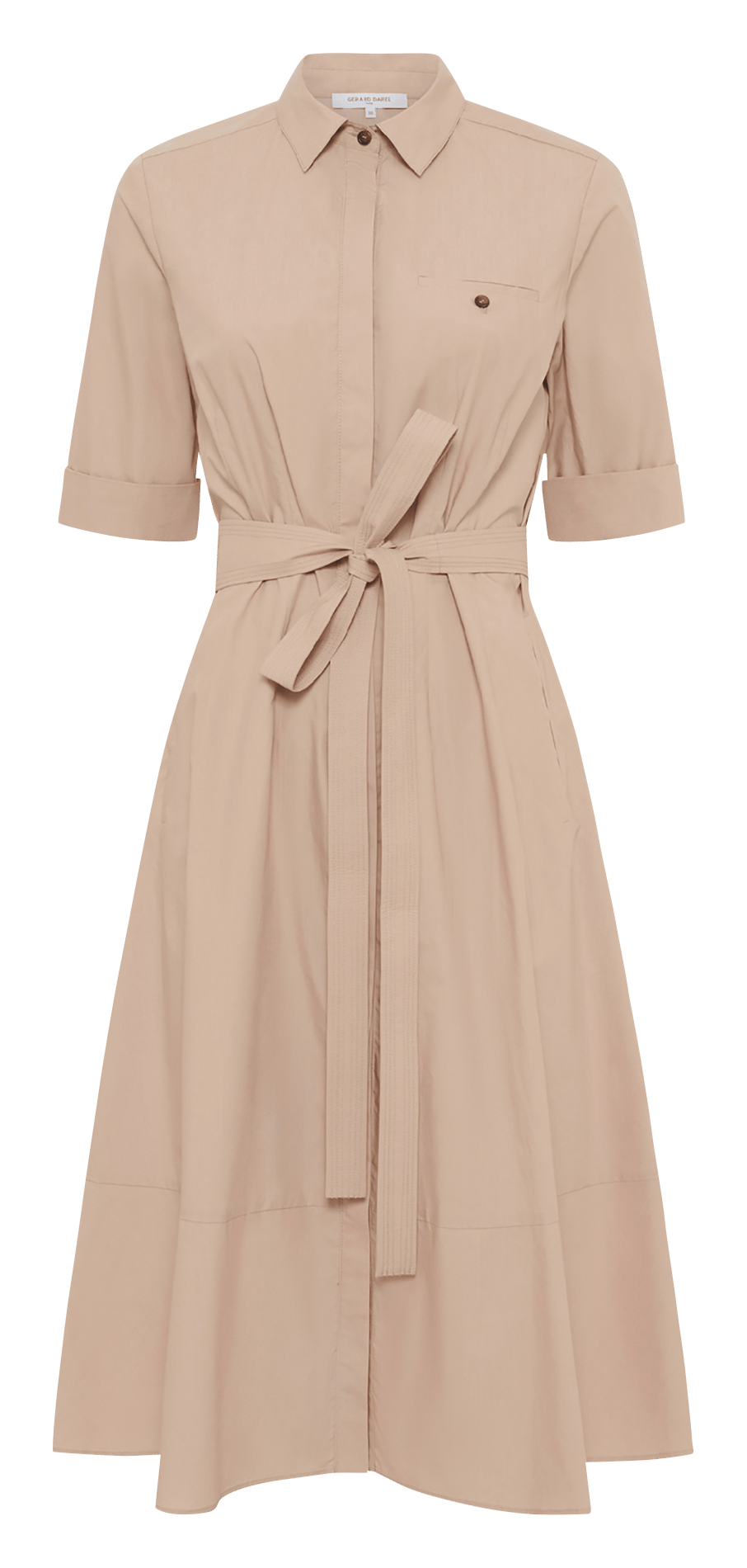 Robe midi ceinturée unie GERARD DAREL Marron