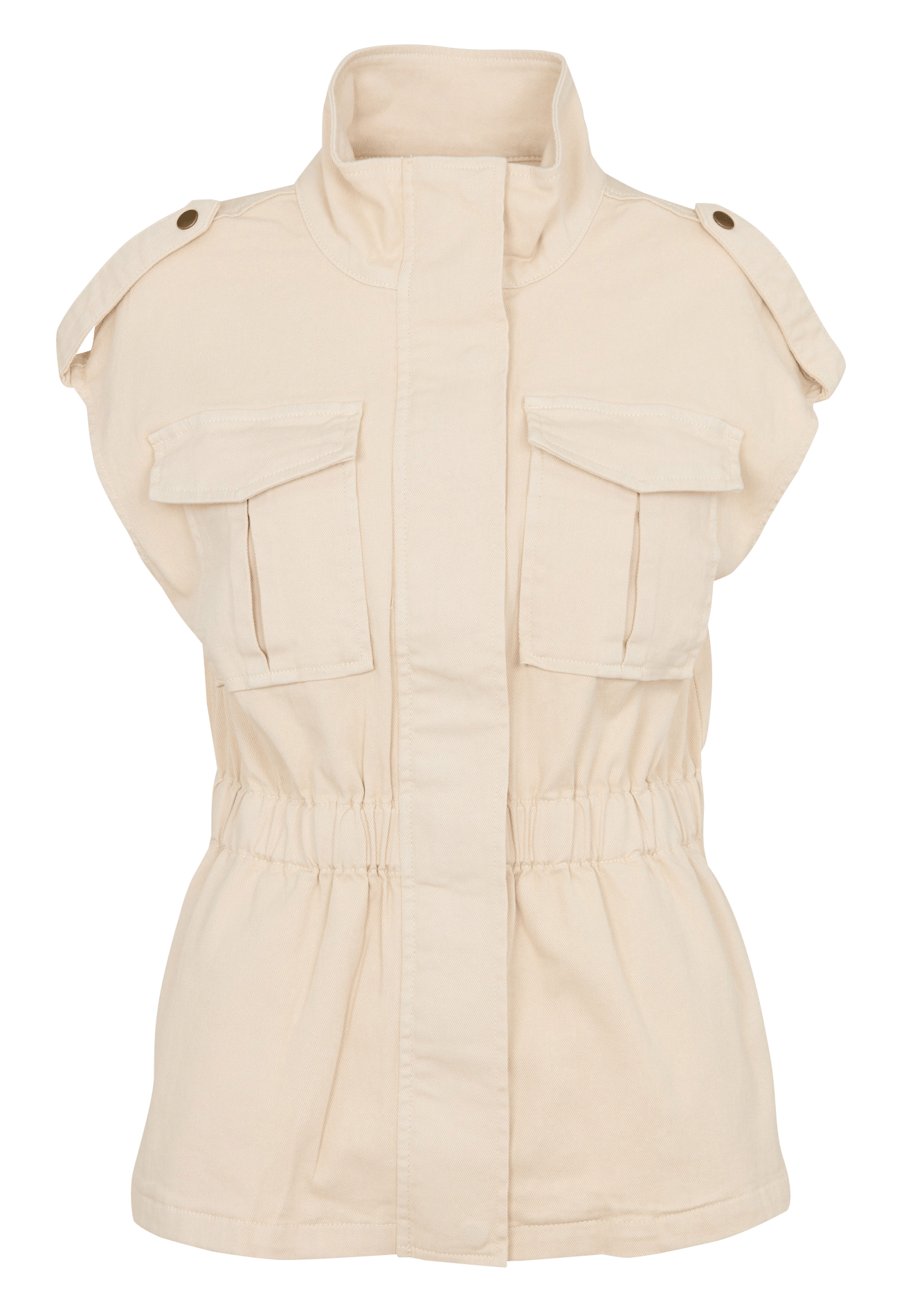 Mouwloos gerimpeld vest in effen kleur MAISON 123 Beige