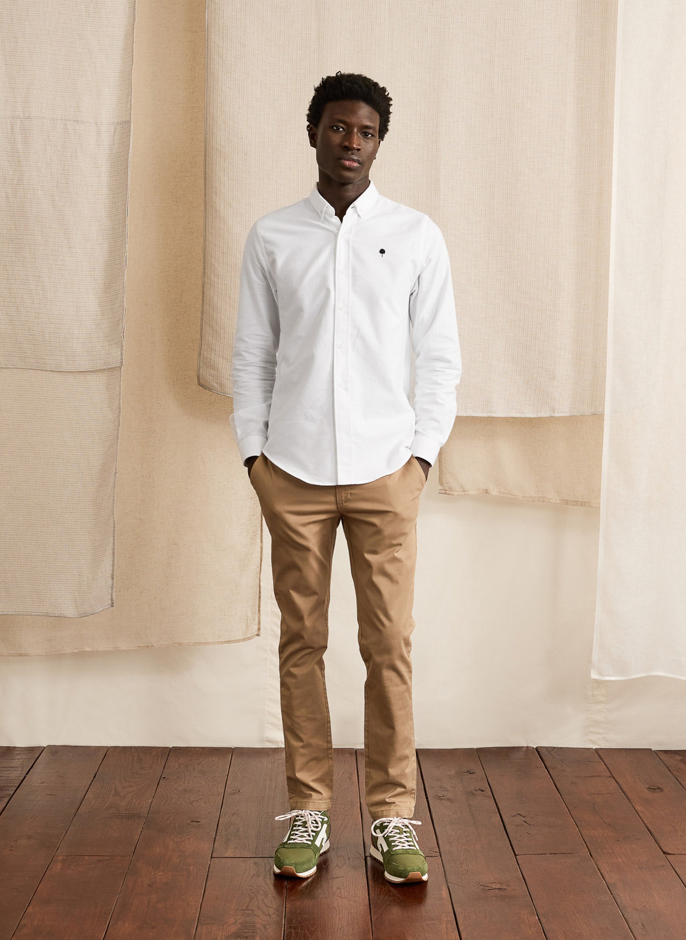 Baumwollhemd mit klassischem Kragen FAGUO Weiss