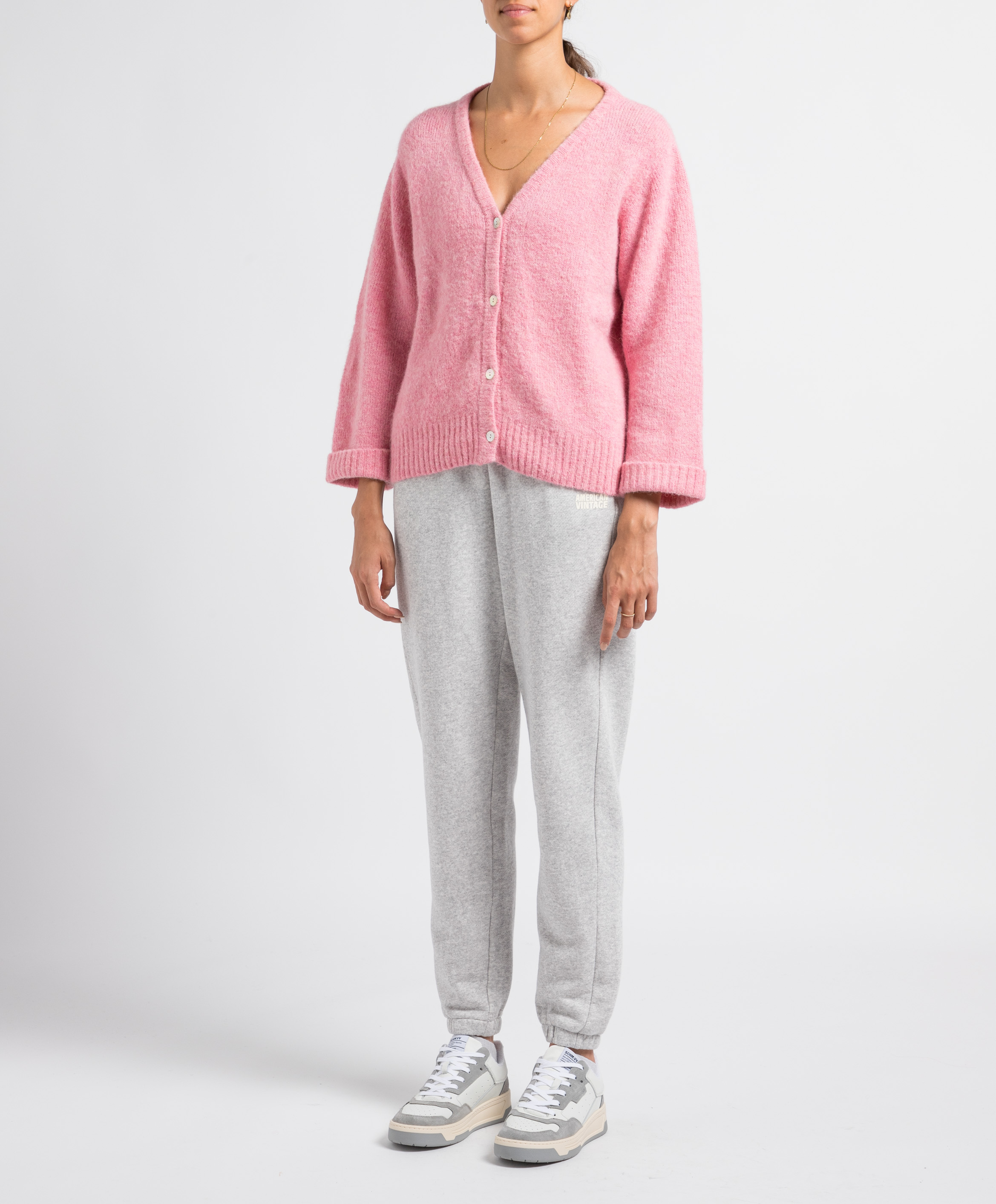 Jogginghose aus Baumwolle mit hohem Bund AMERICAN VINTAGE Grau