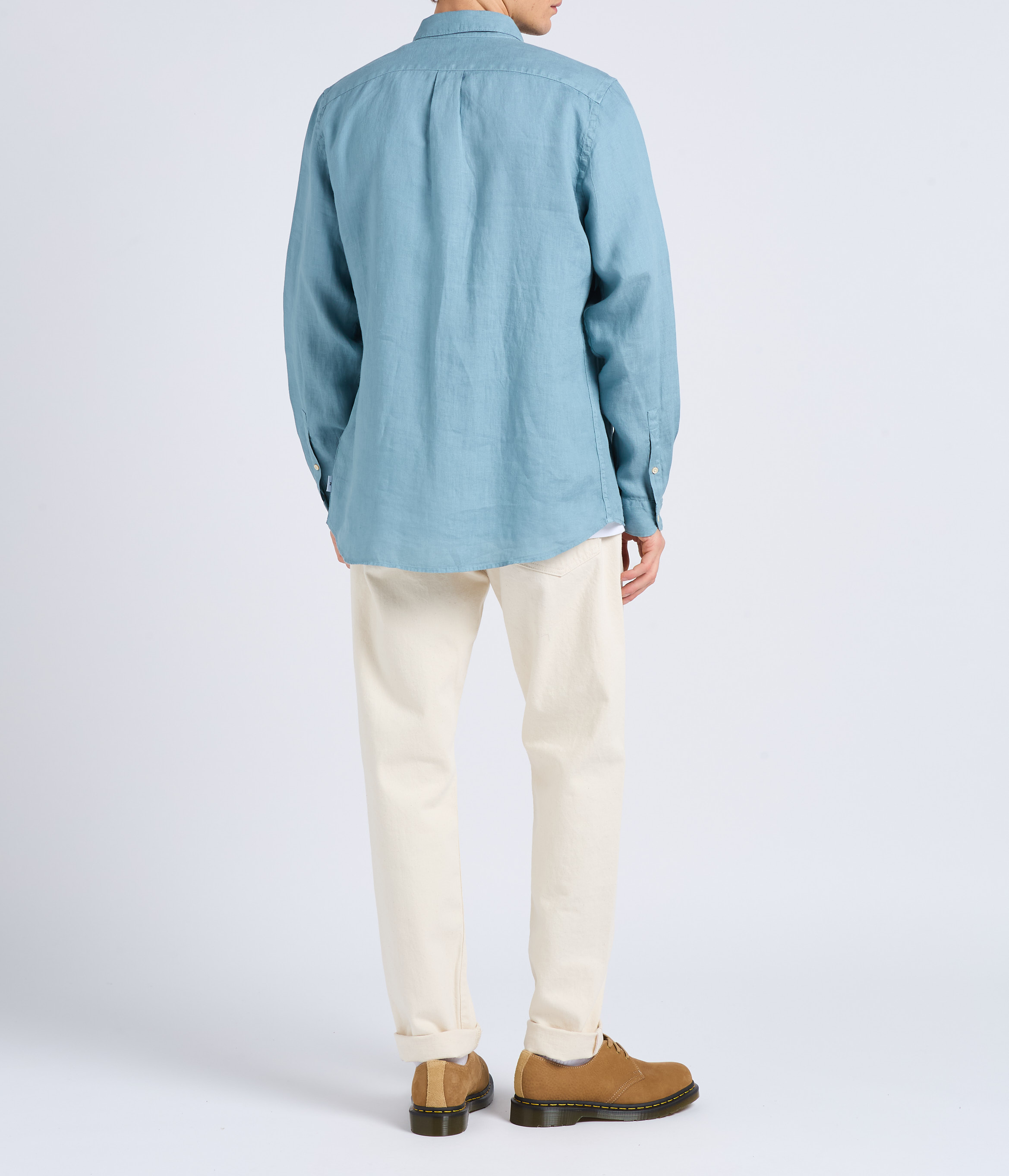 Regular-fit linen shirt with cutaway collar PAUL SMITH Blue