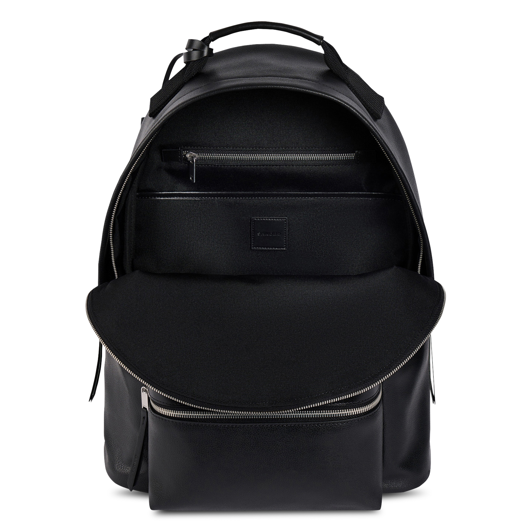 Sac à dos zippé uni SANDRO Noir