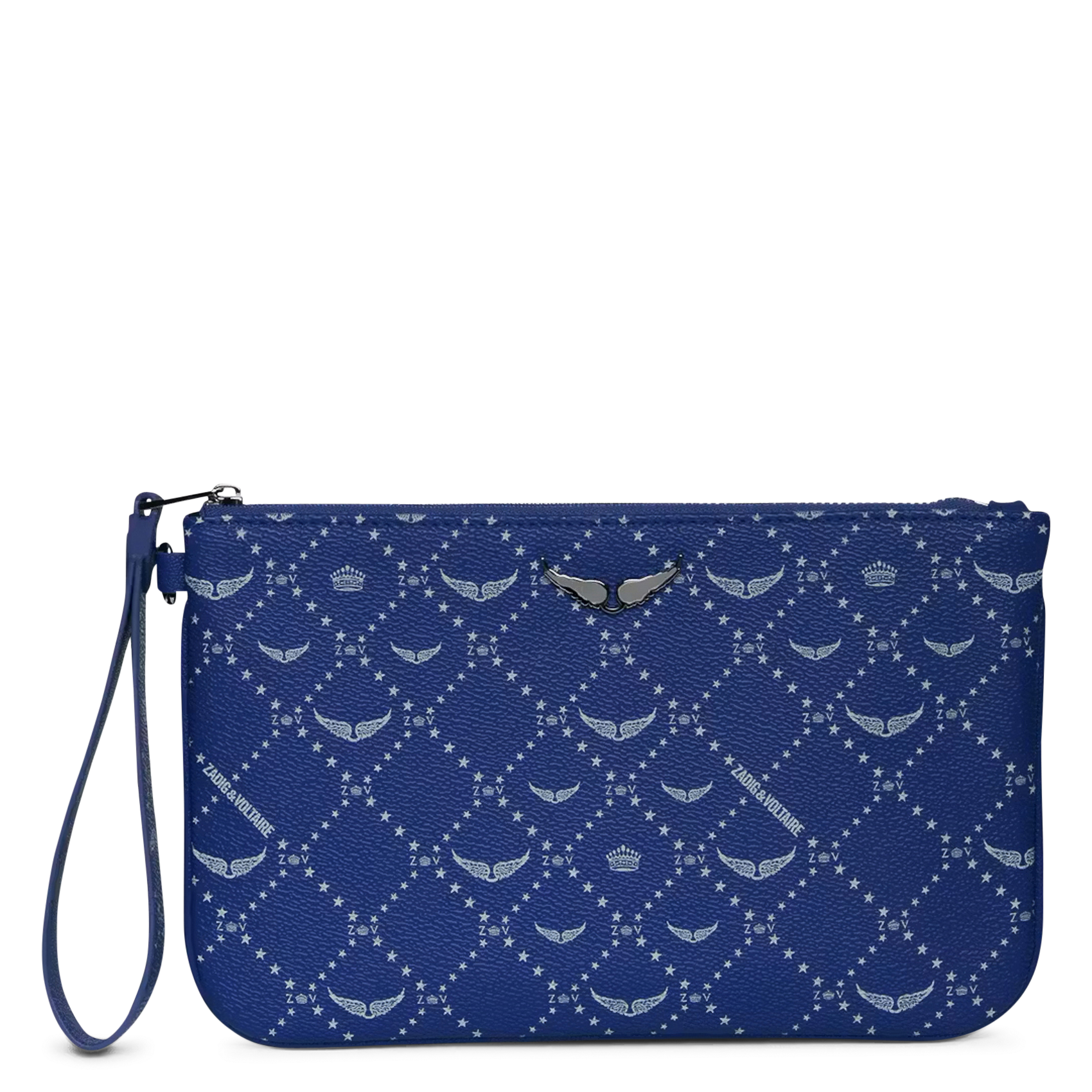 Pochette en toile monogramme ZADIG&VOLTAIRE Bleu