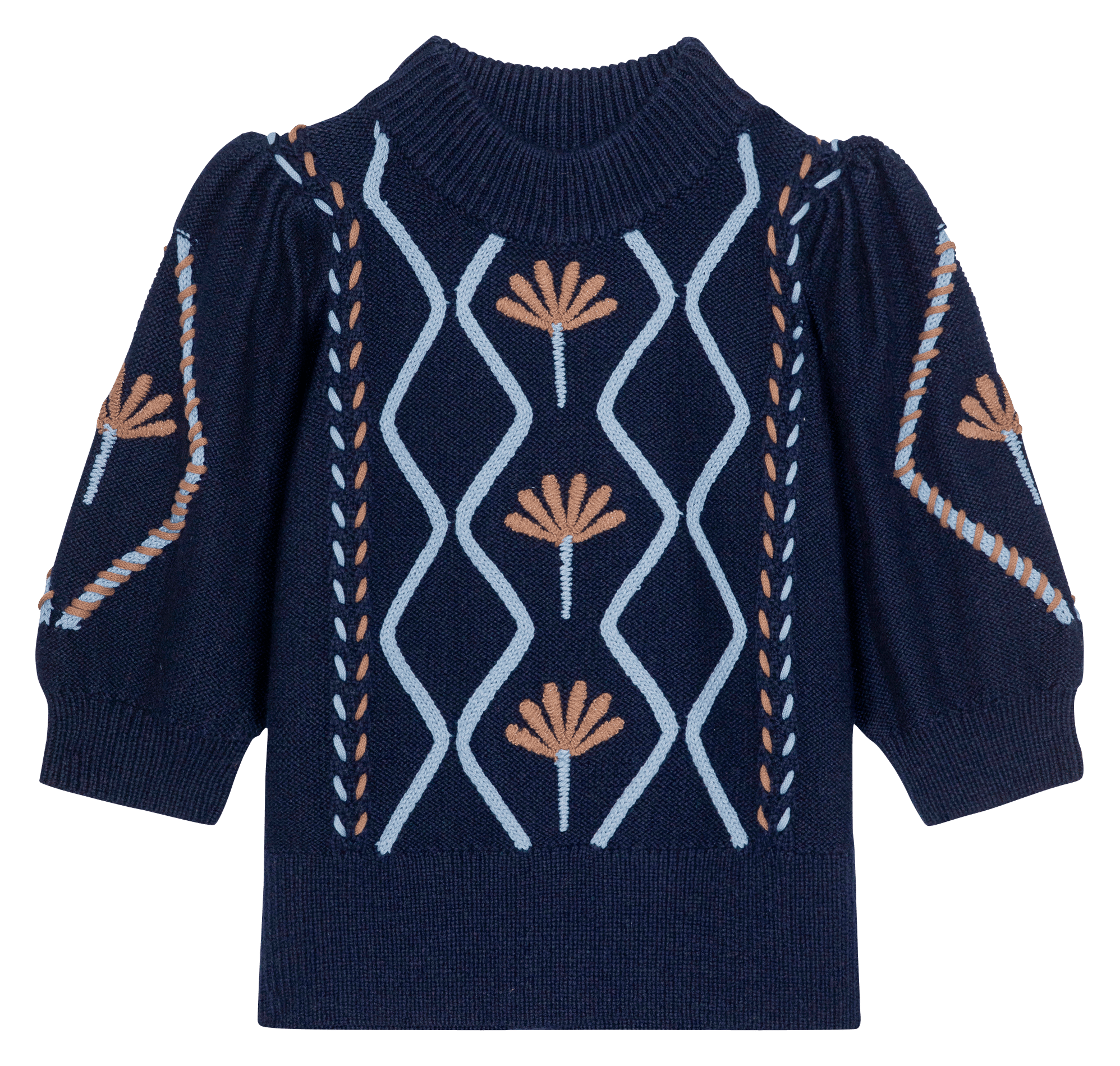 Trui met opstaande kraag - katoenblend RAILS Blauw