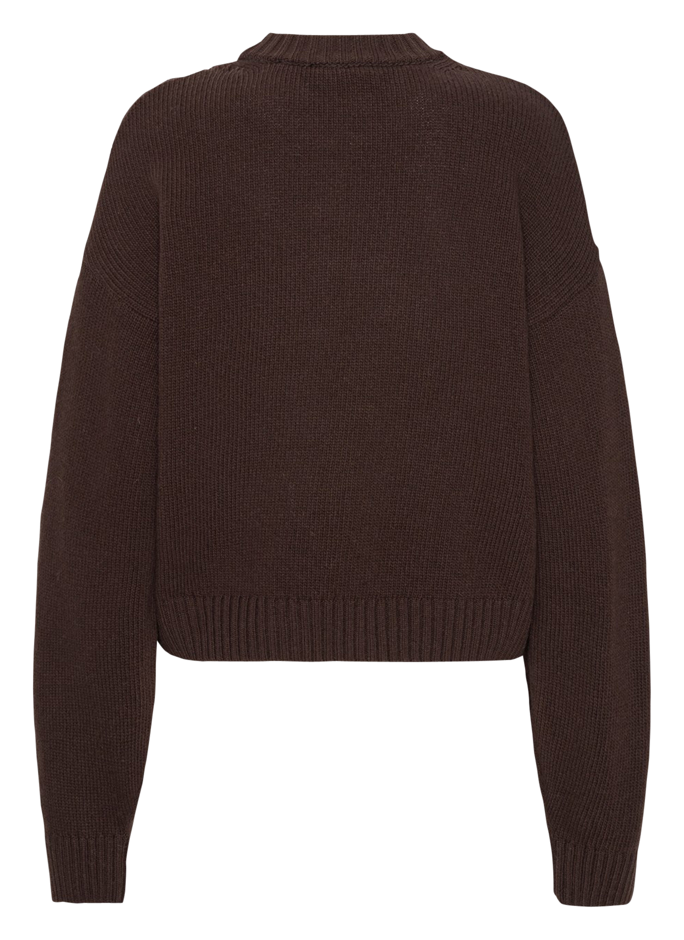 Loose-fit round-neck wool jumper ROTATE Brown