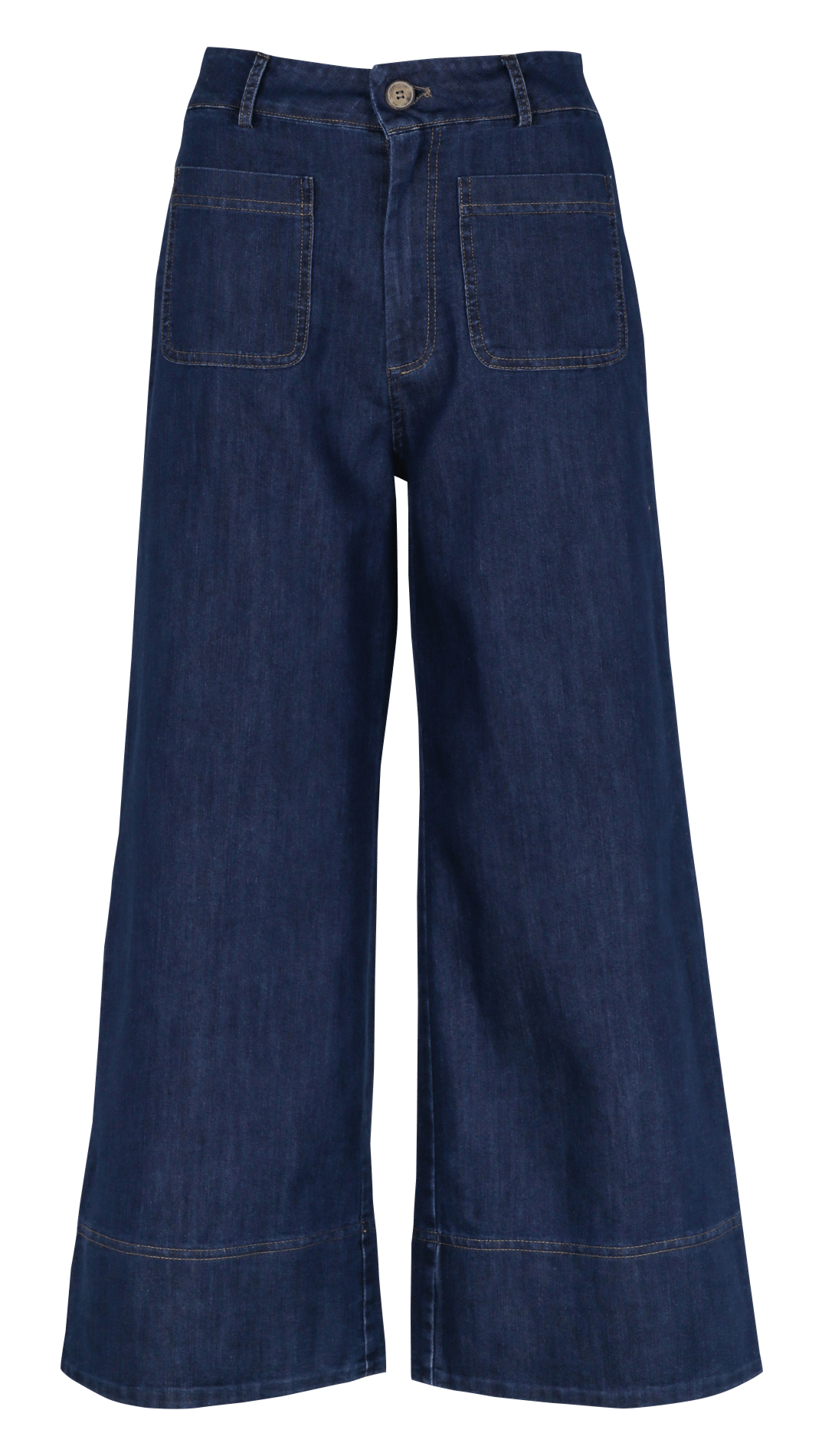 Wide-leg cotton-blend pants LA FEE MARABOUTEE Blue