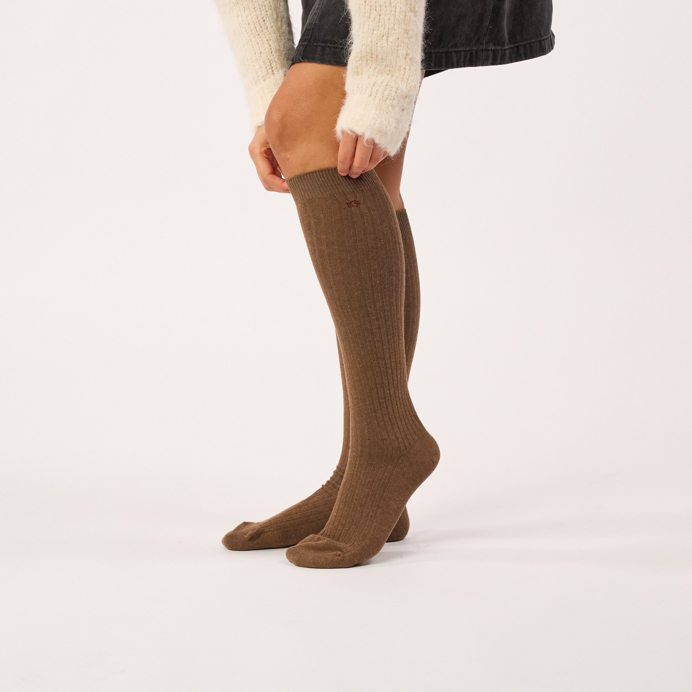 High combed cotton socks BILLYBELT Brown
