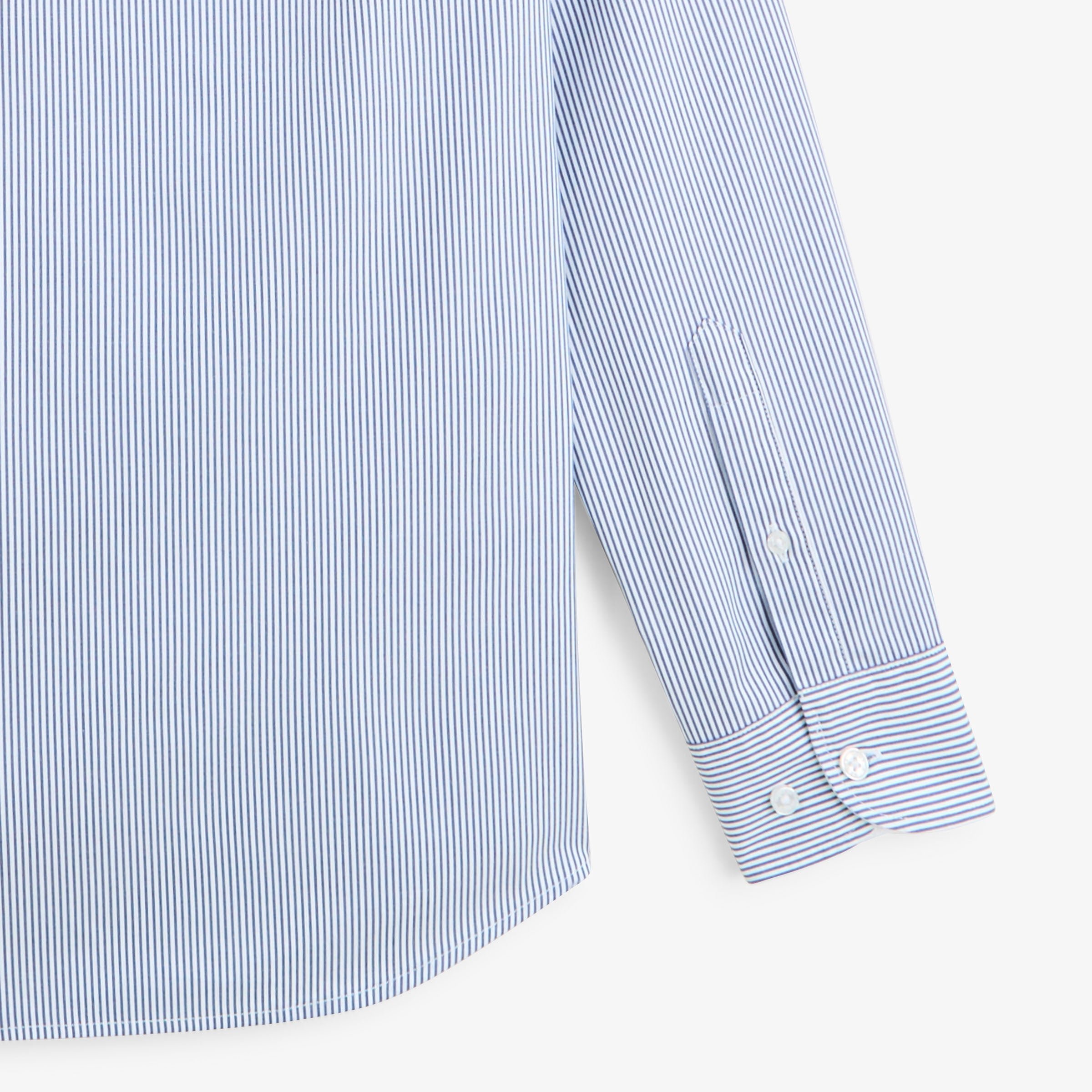 Long-sleeve cotton shirt with thin blue striped pattern by sbplay SERGE BLANCO Blue