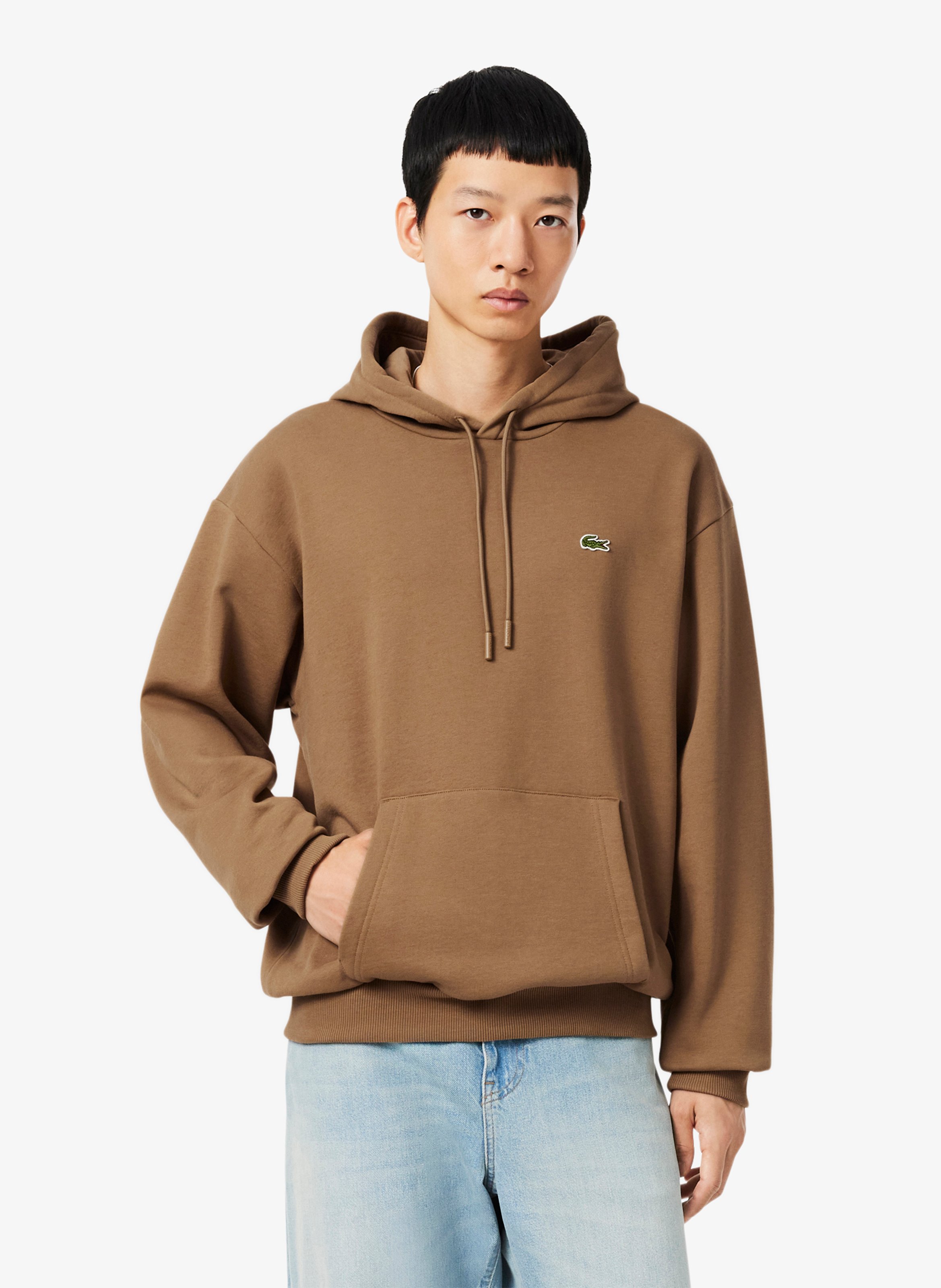 Cotton-blend hoodie LACOSTE Brown