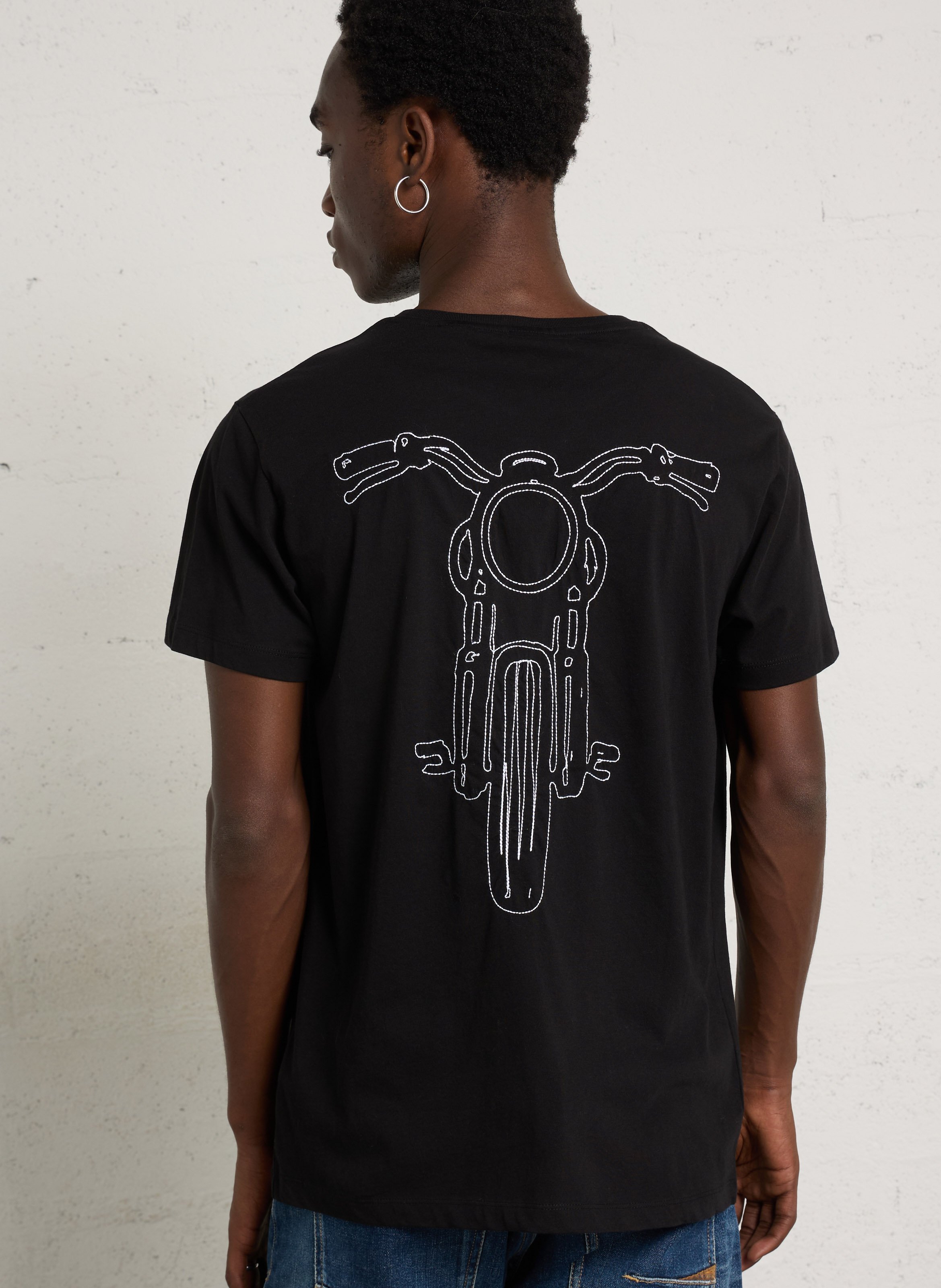 Tee-shirt col rond en coton LE TEMPS DES CERISES Noir