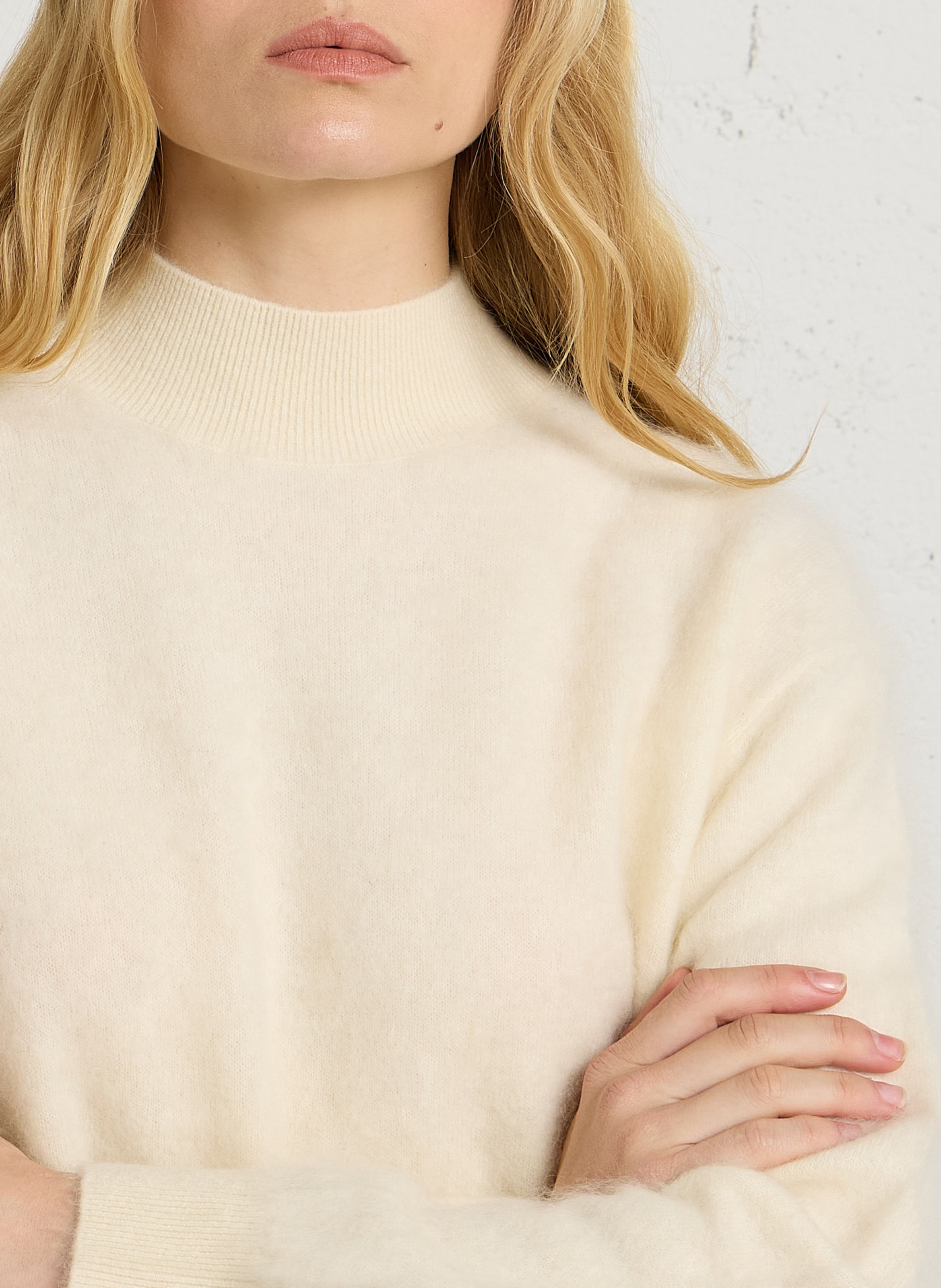Pull oversize en laine et cachemire MAJESTIC FILATURES Beige