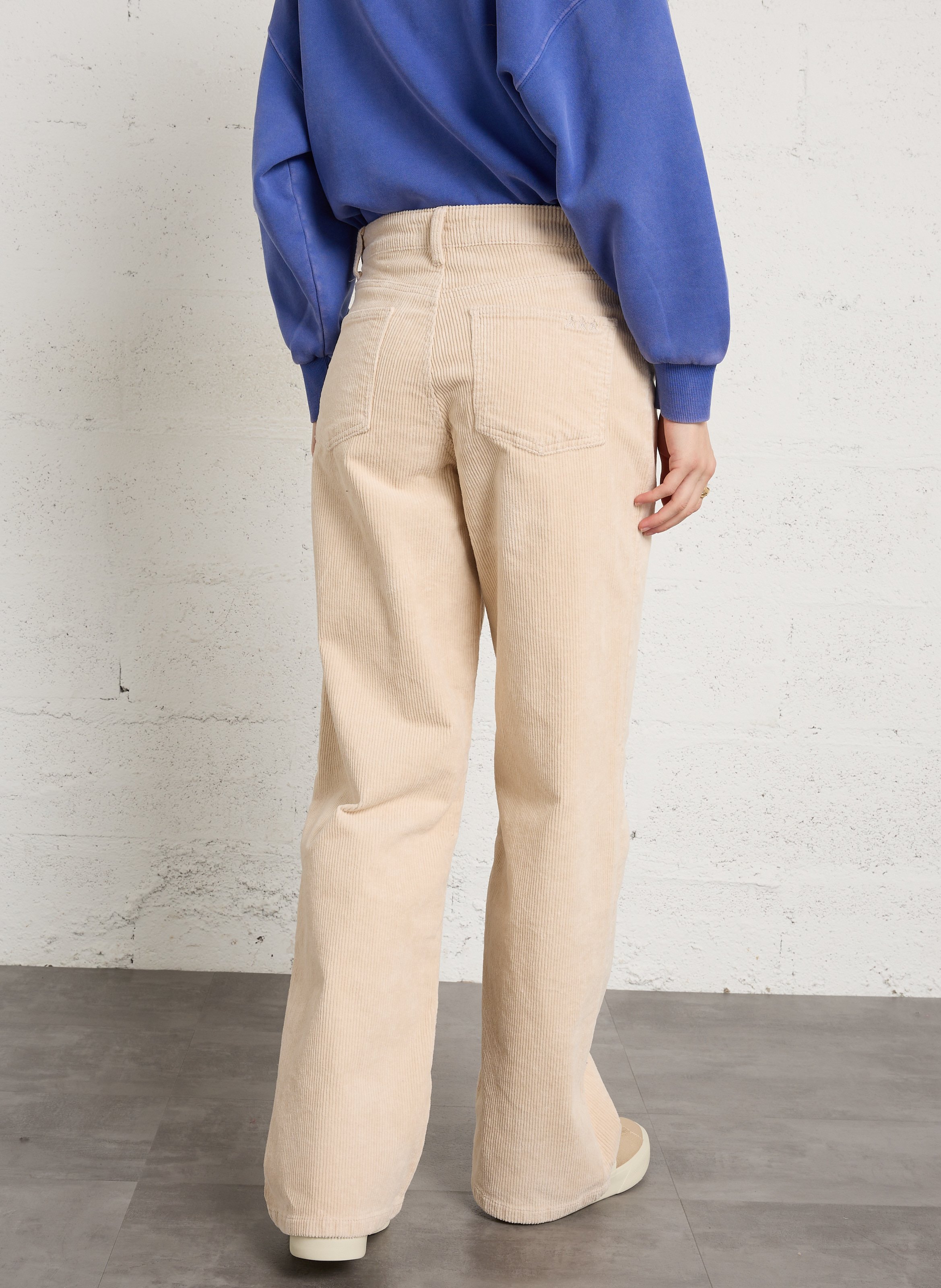 Wijde broek van katoenmix SUD EXPRESS Beige