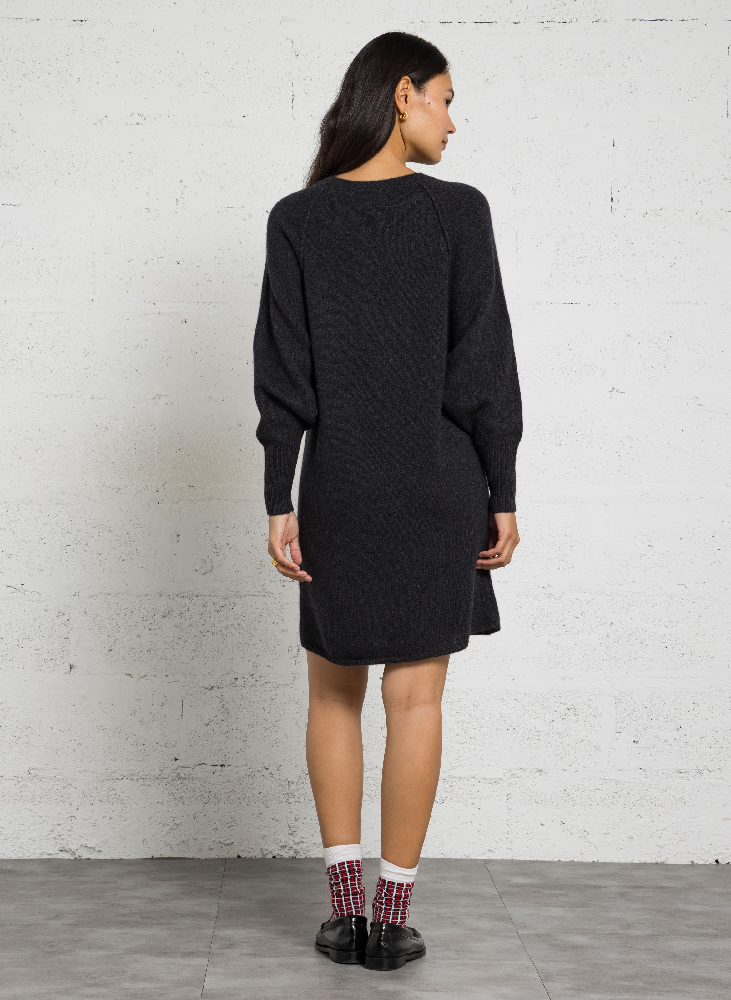 Robe pull droite en cachemire MAISON 123 Gris