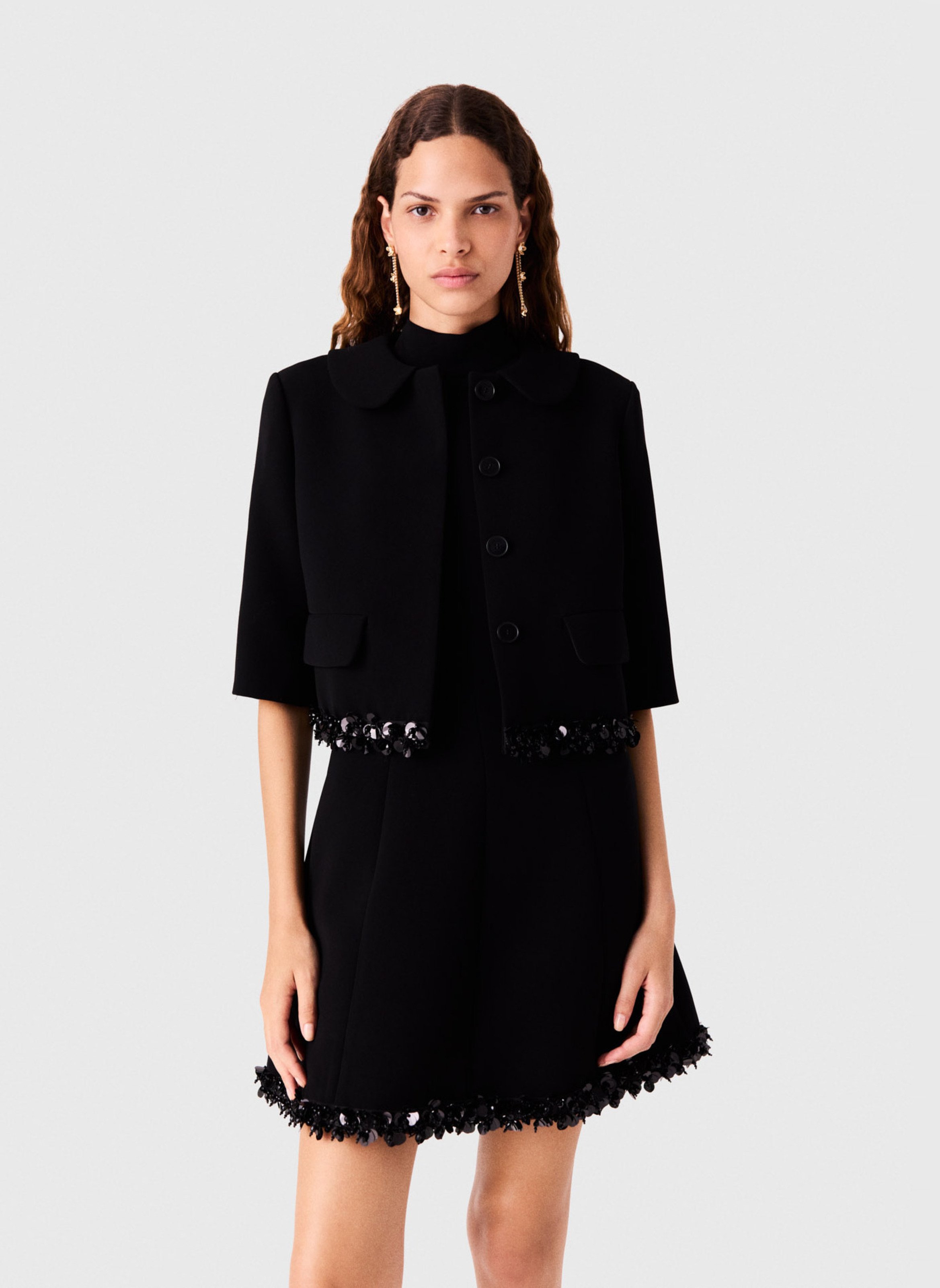 Veste courte boutonnée MAJE Noir