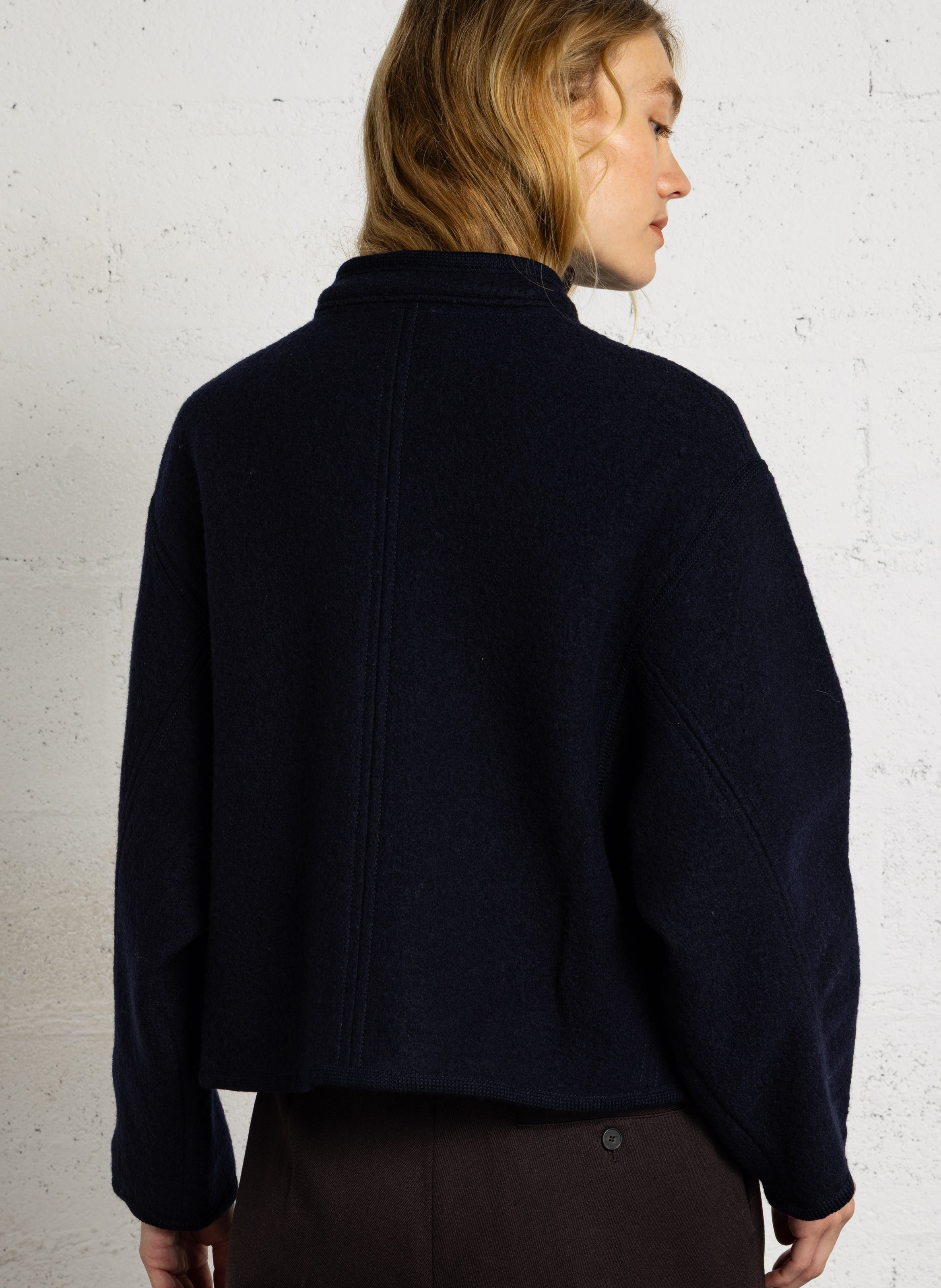Gerade geschnittene Wolljacke SOEUR Blau