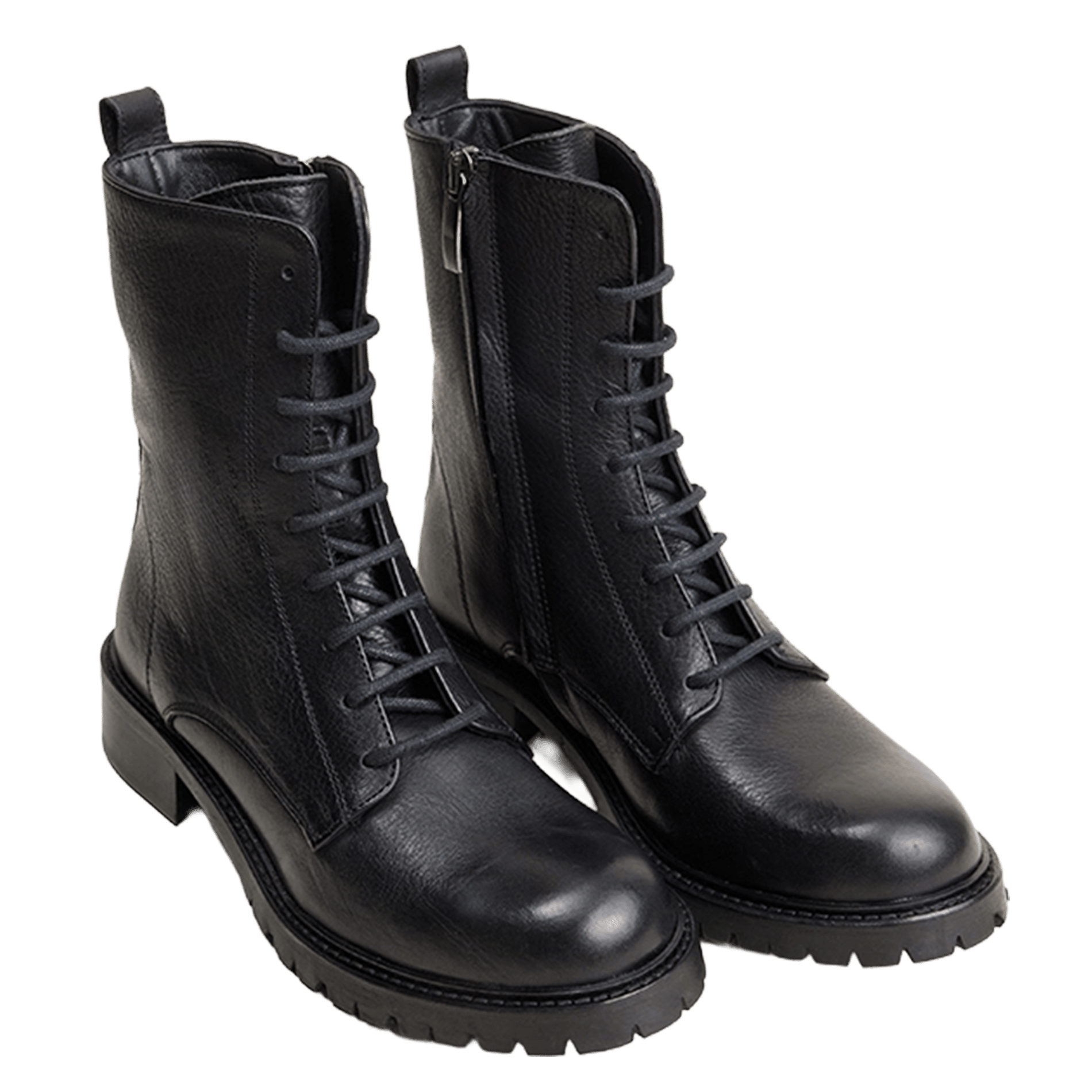 Bottes en cuir à lacets JONAK Noir