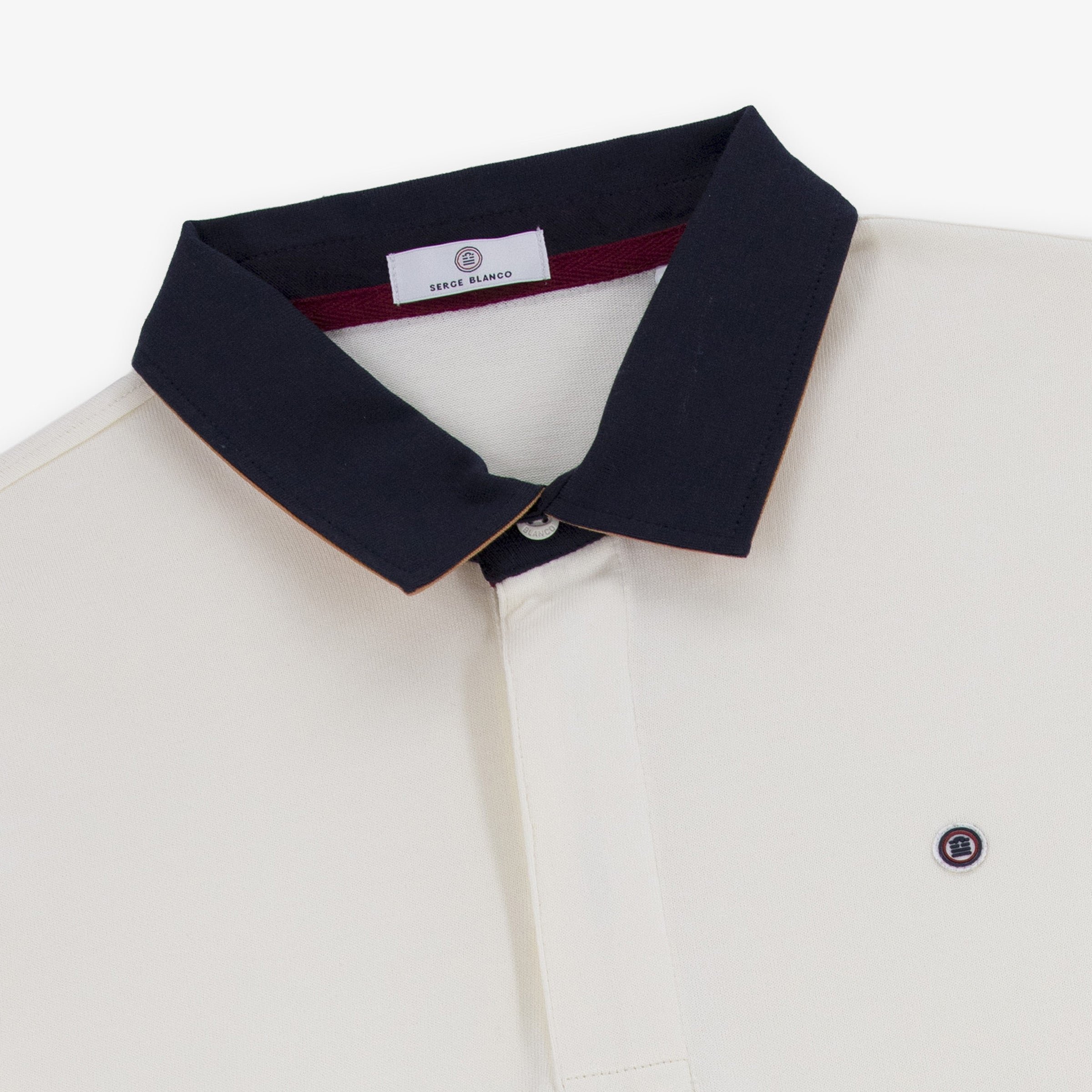 Long-sleeved cotton rugby shirt SERGE BLANCO White
