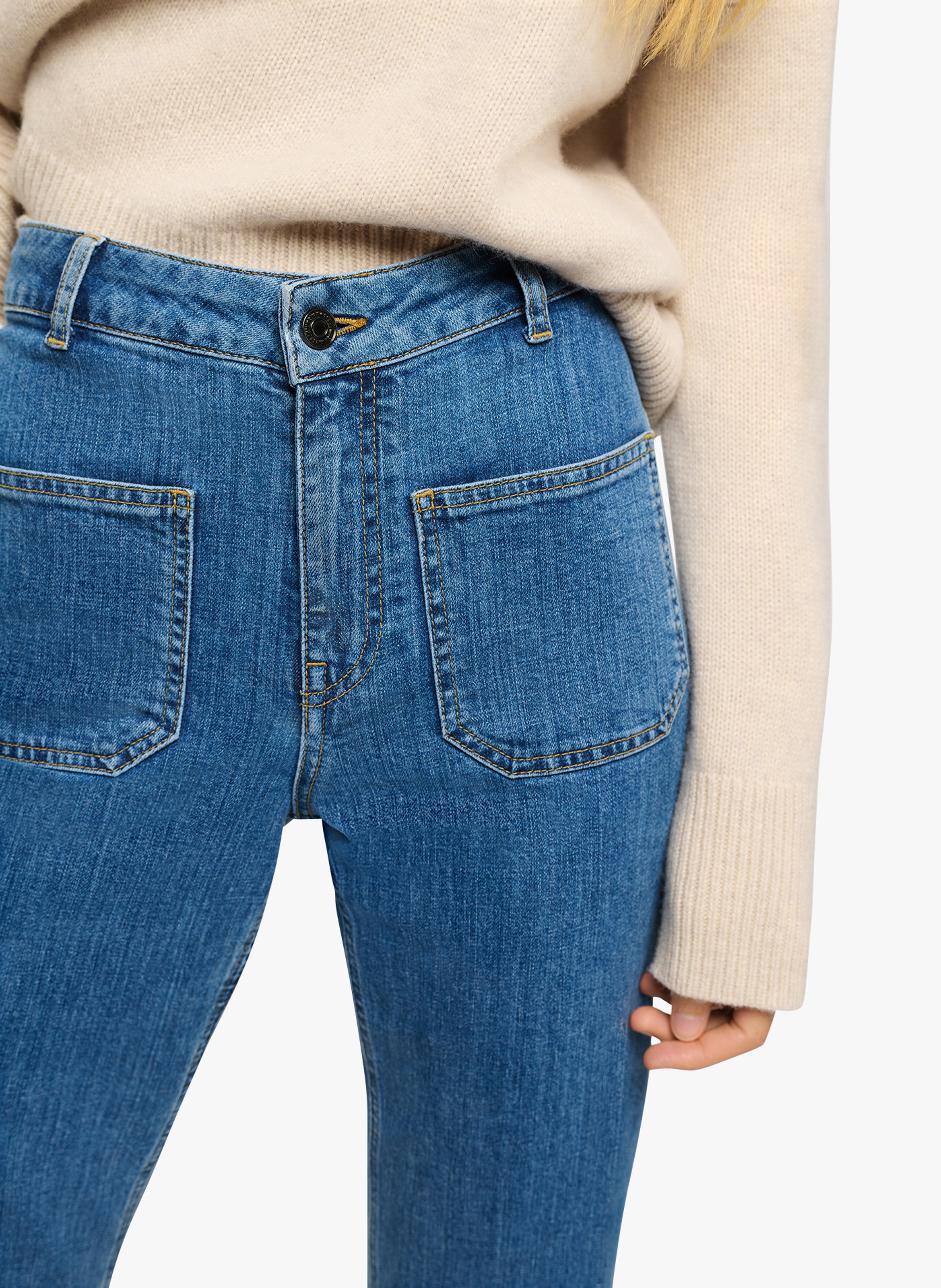 Flared Jeans aus Baumwolle mit hohem Bund VANESSA BRUNO Blau