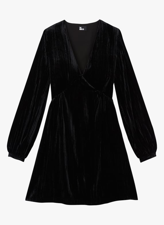 Velour Noir Robe Velour Chic Robe Velours Noir Mila Mode Chic