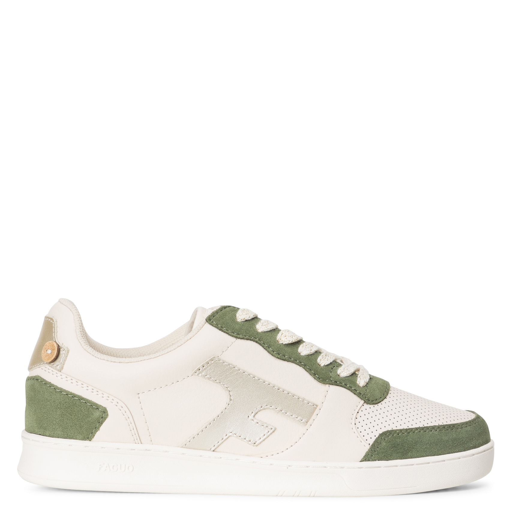 Niedrige Ledersneaker FAGUO Khaki