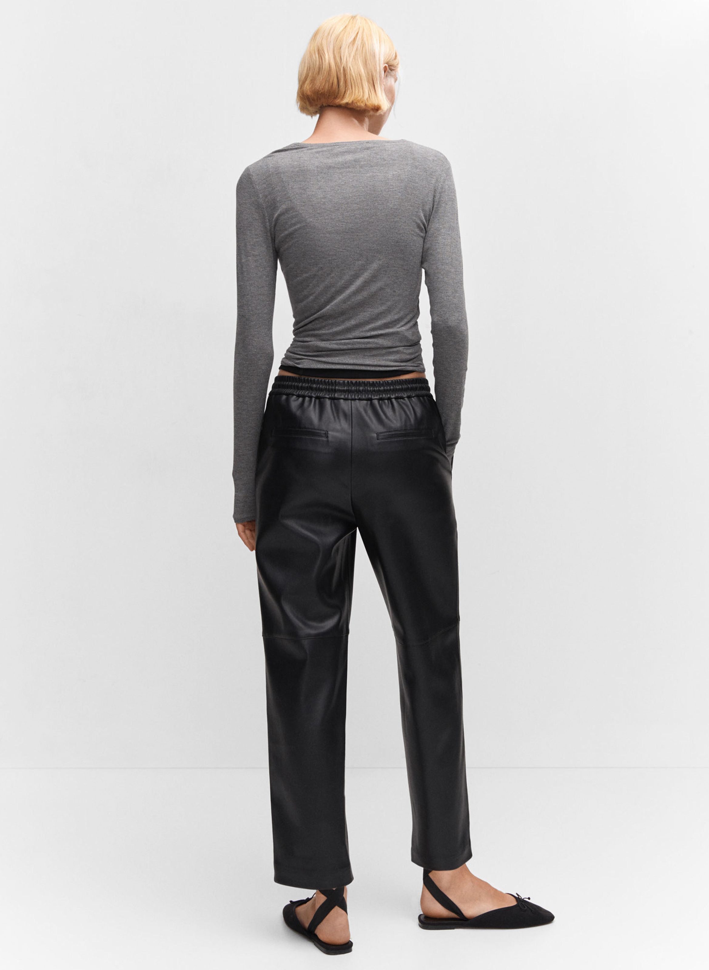 Pantalon cuir outlet femme mango