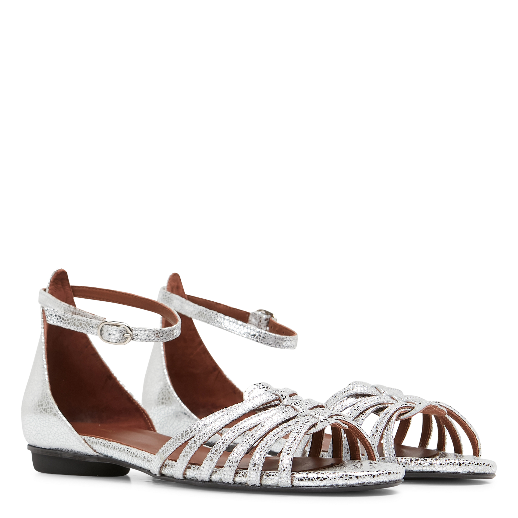 Platte, leren sandalen ANONYMOUS COPENHAGEN Zilver