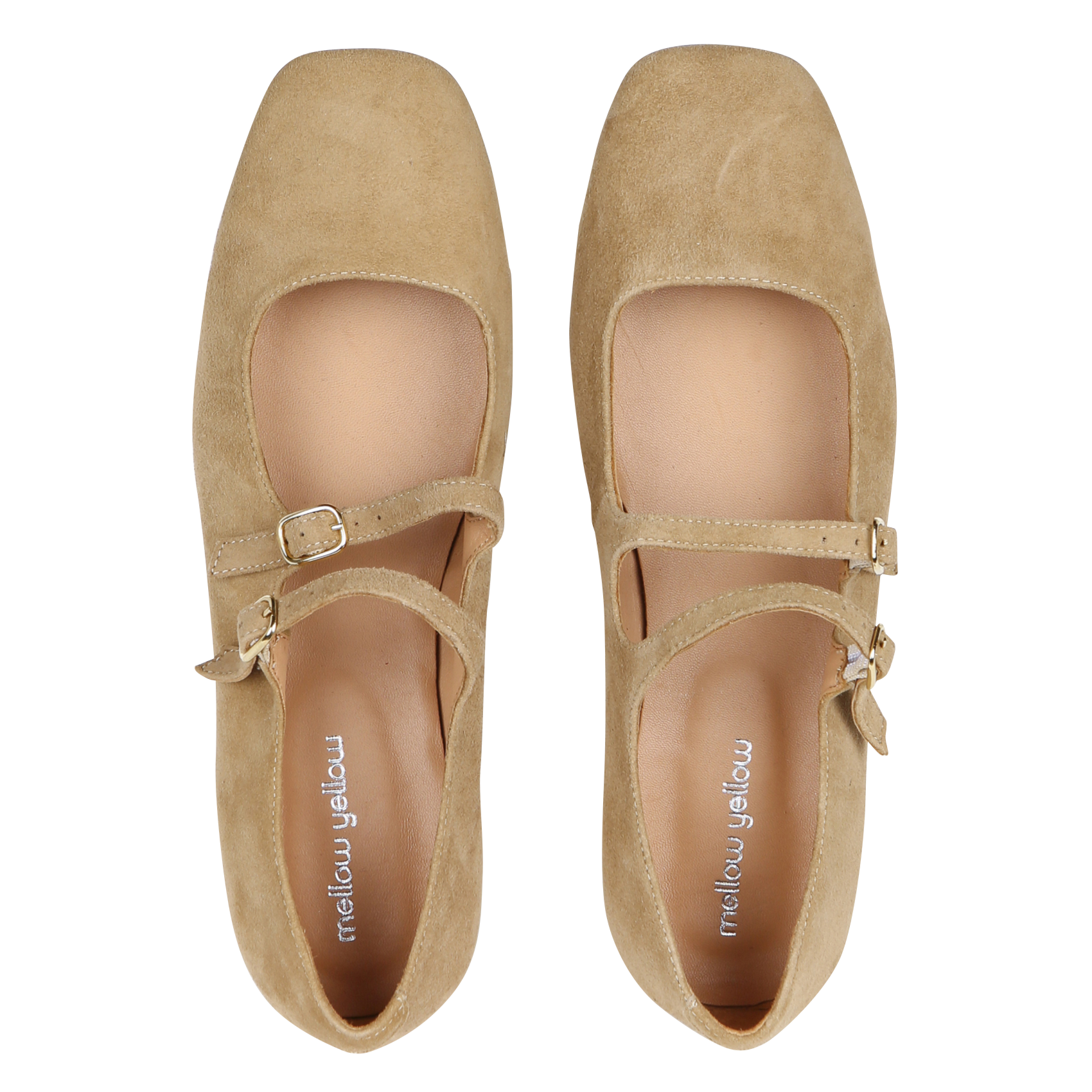 Ballerinas aus Veloursleder MELLOW YELLOW Braun