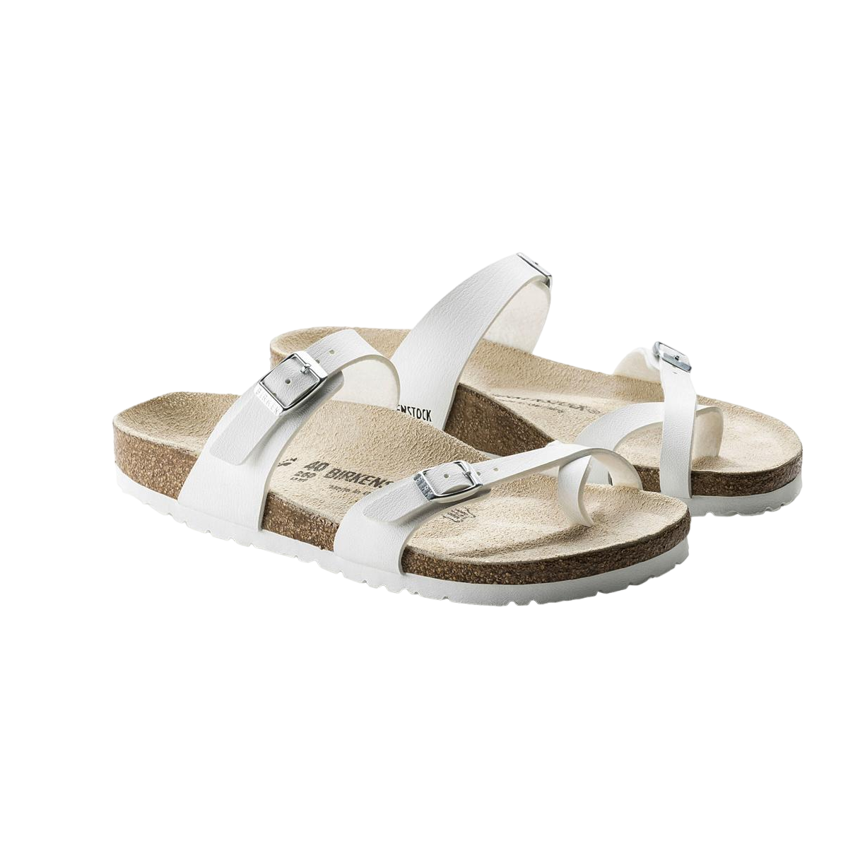 Faux leather sandals BIRKENSTOCK White
