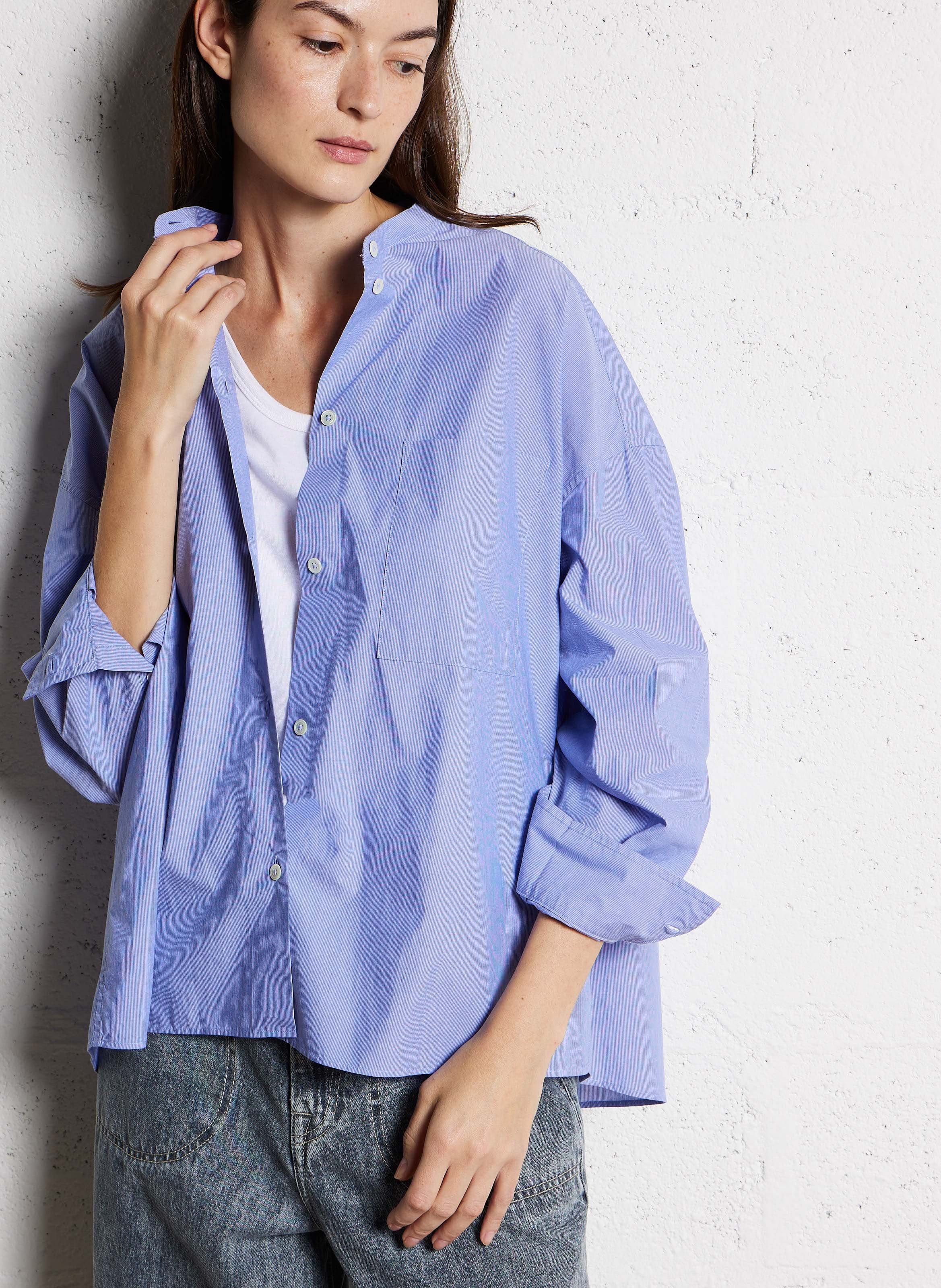 Round-neck cotton shirt BELLEROSE Blue