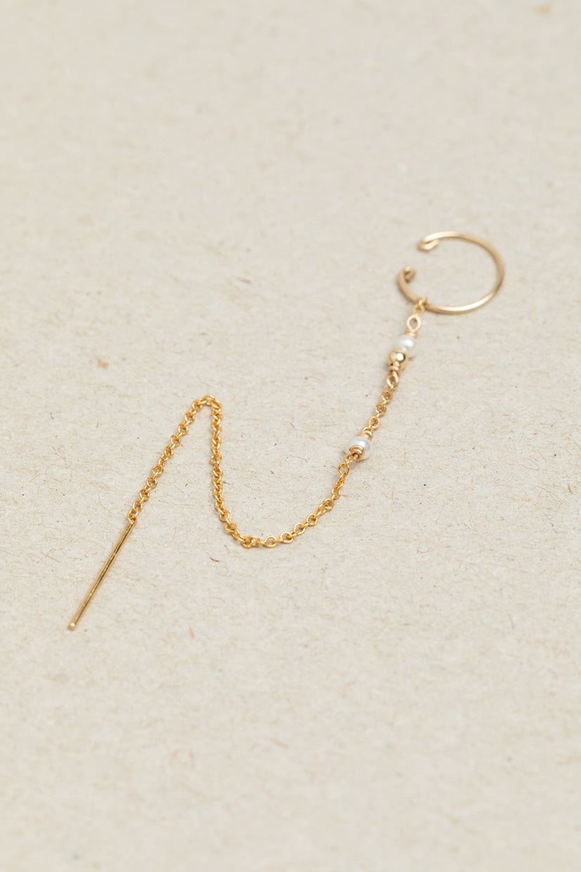 Céleste chain ear jewel YAY White