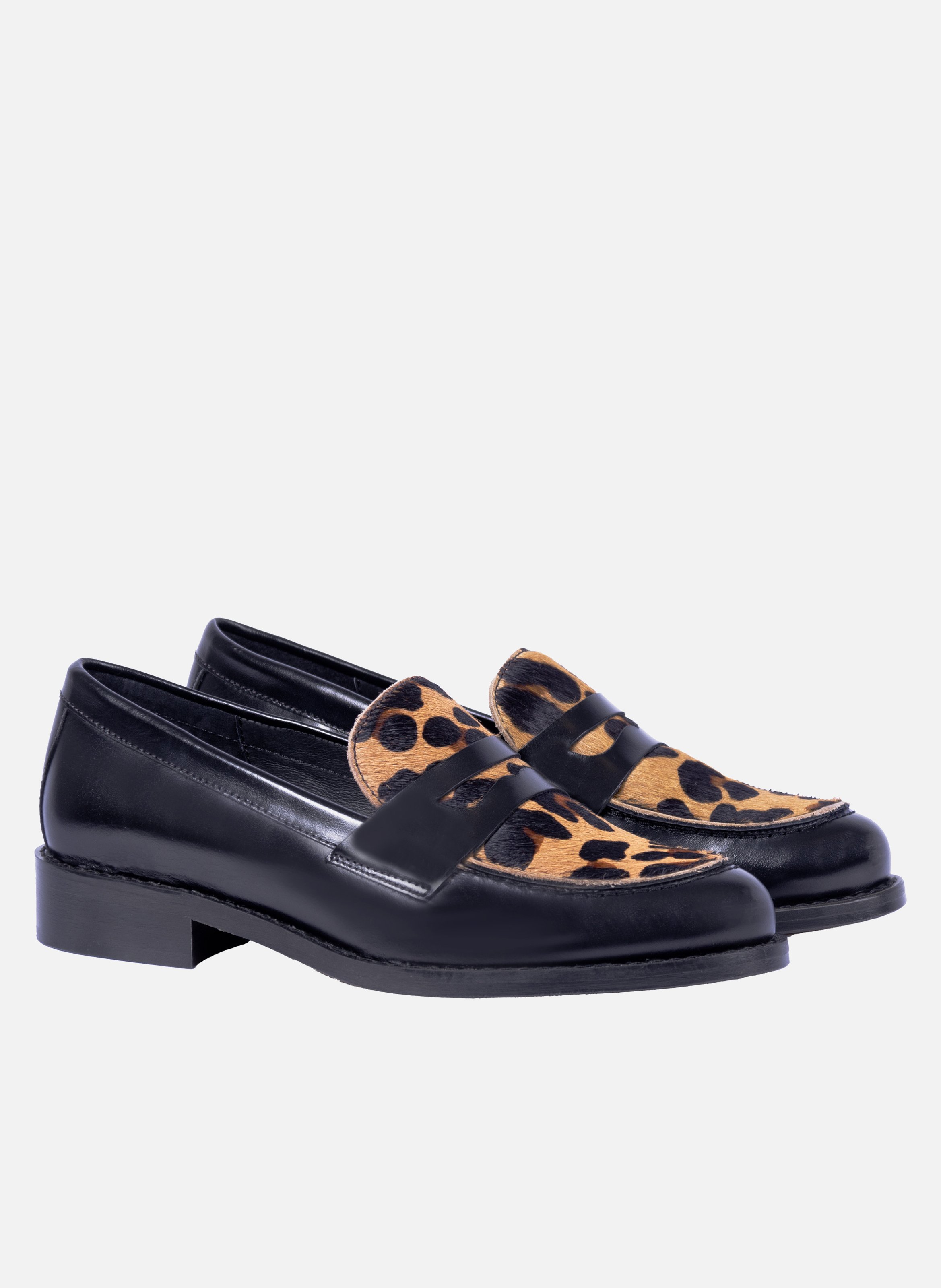 Printed leather moccasins JULES & JENN Black