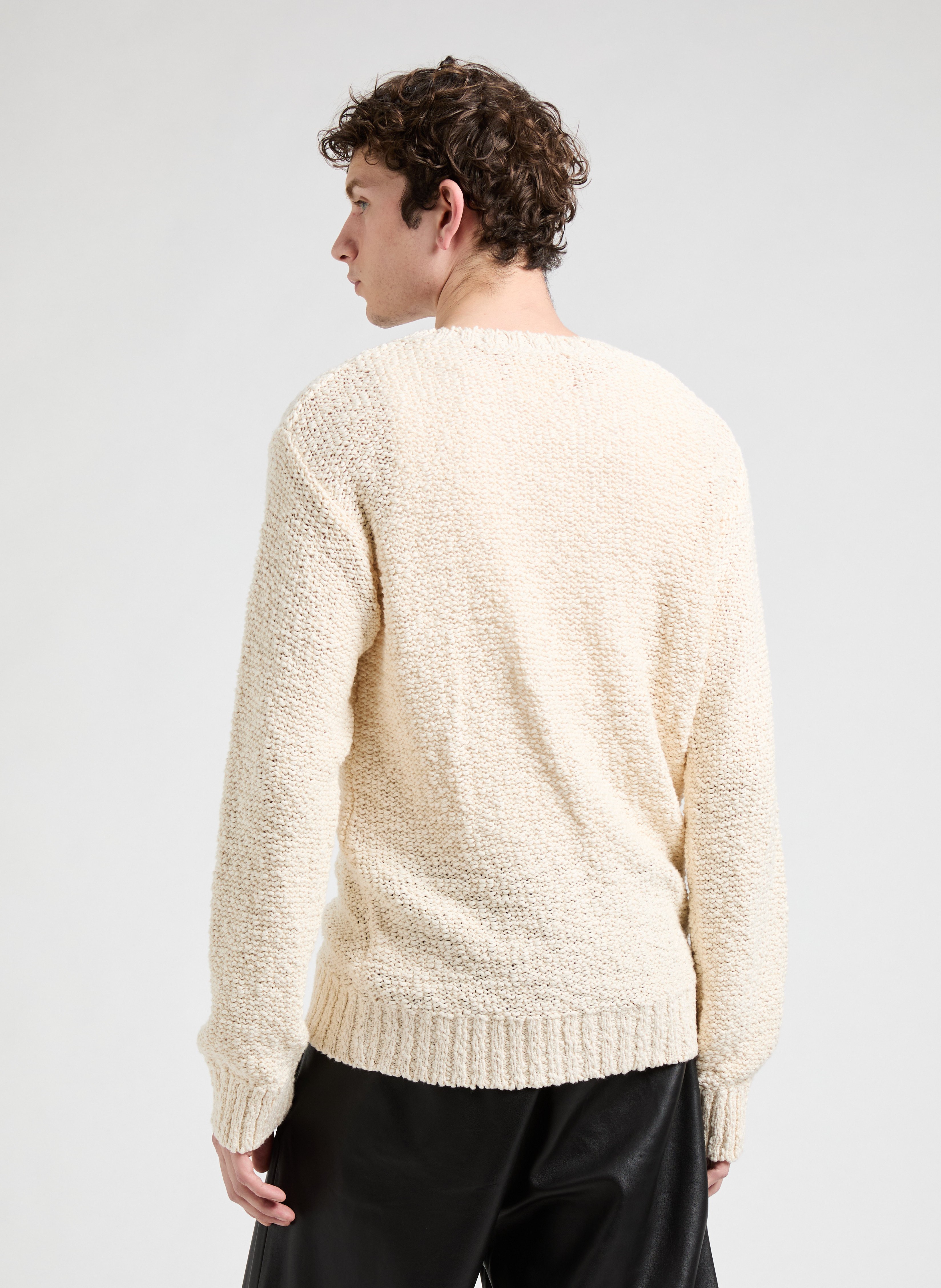 Round neck cotton sweater SAISON 1865 Beige