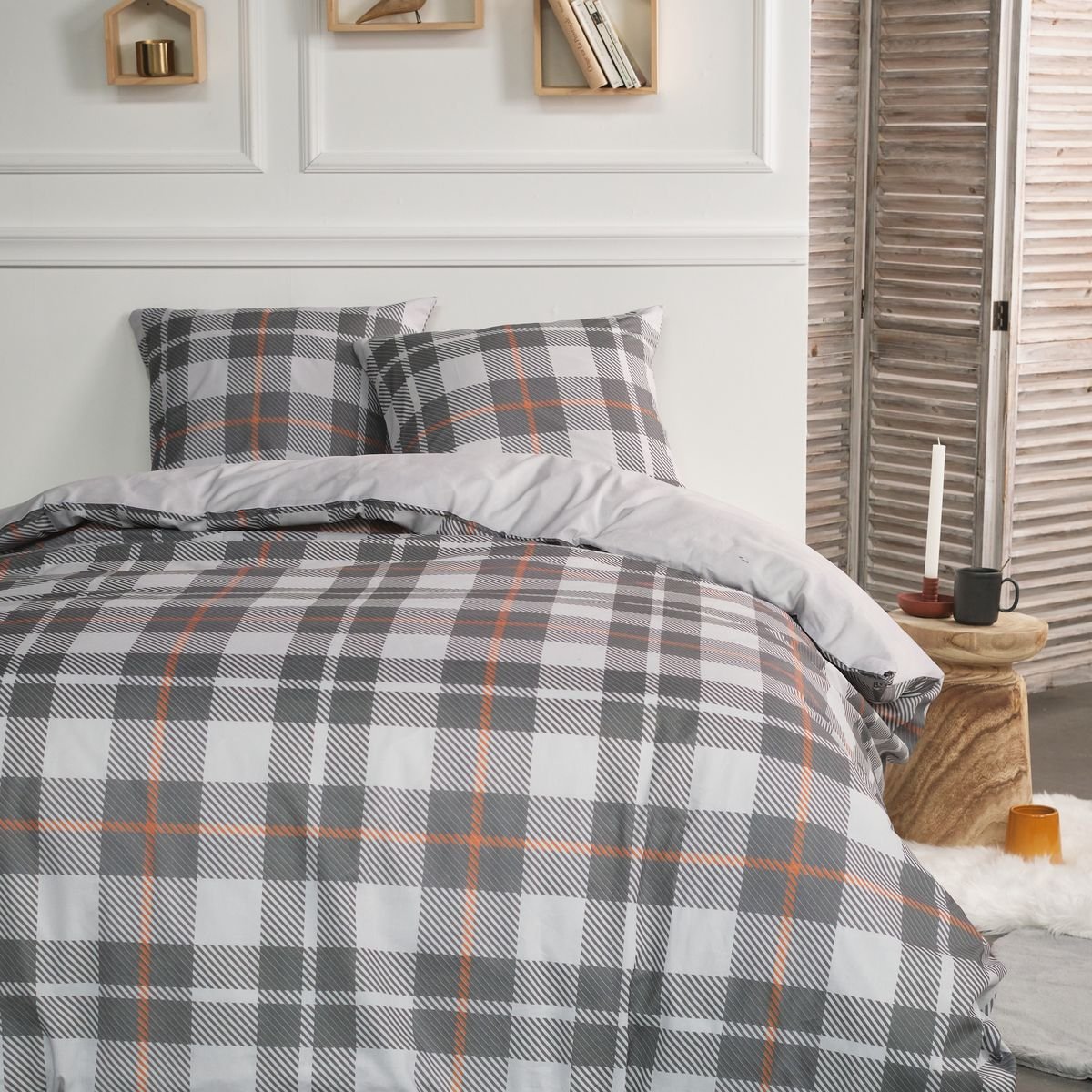 Printed cotton bed set TODAY LINGE DE MAISON Grey