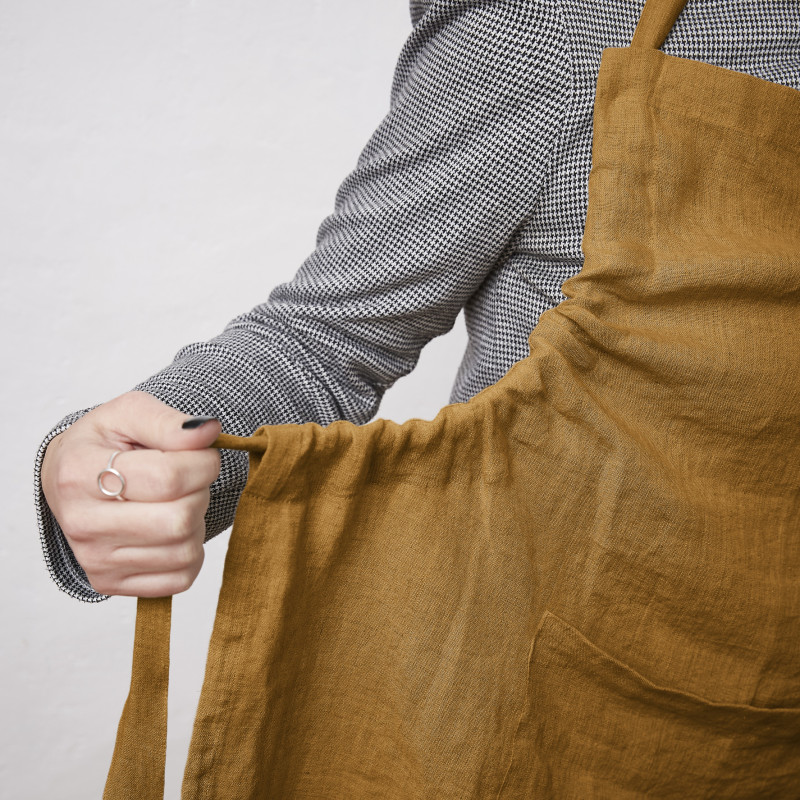 Chef apron in cotton gauze L'EFFET PAPILLON Brown
