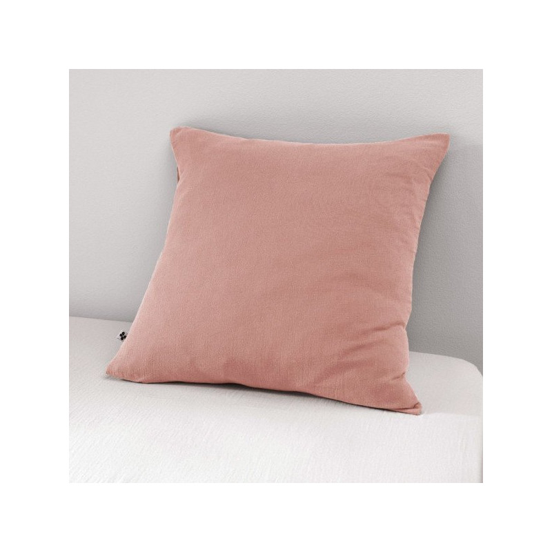 Cotton percale pillow case L'EFFET PAPILLON Pink