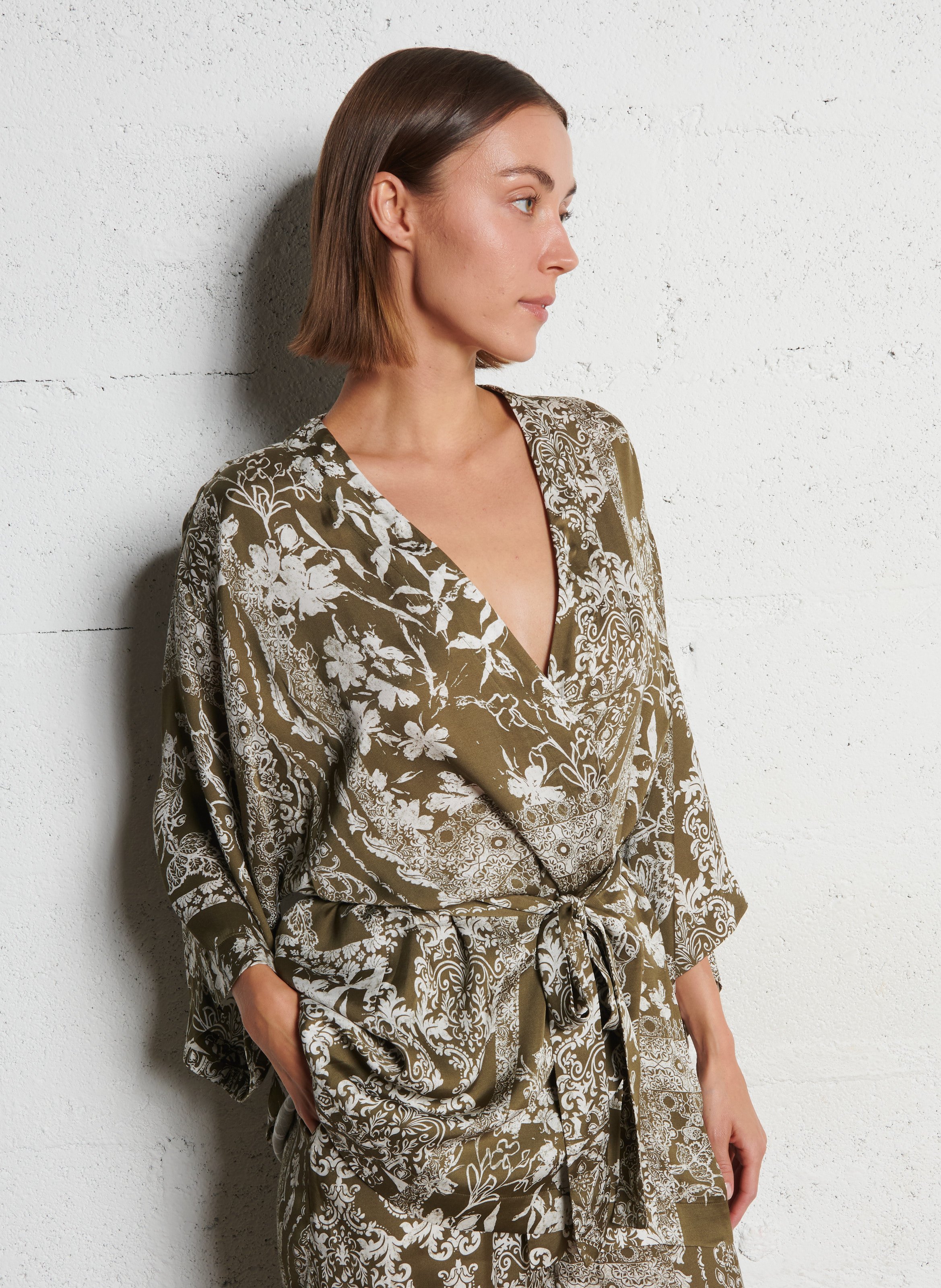 Loose-fit printed shirt IKKS Khaki