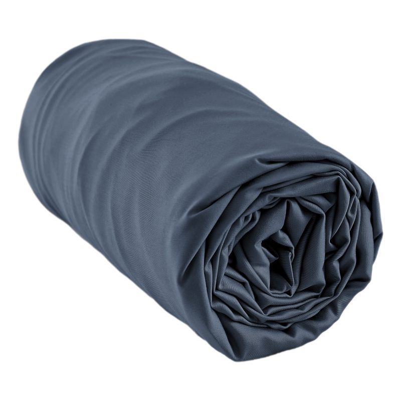 "Fitted sheet "Salomé" bamboo viscose 120 threads/cm² all sizes" L'EFFET PAPILLON Blue
