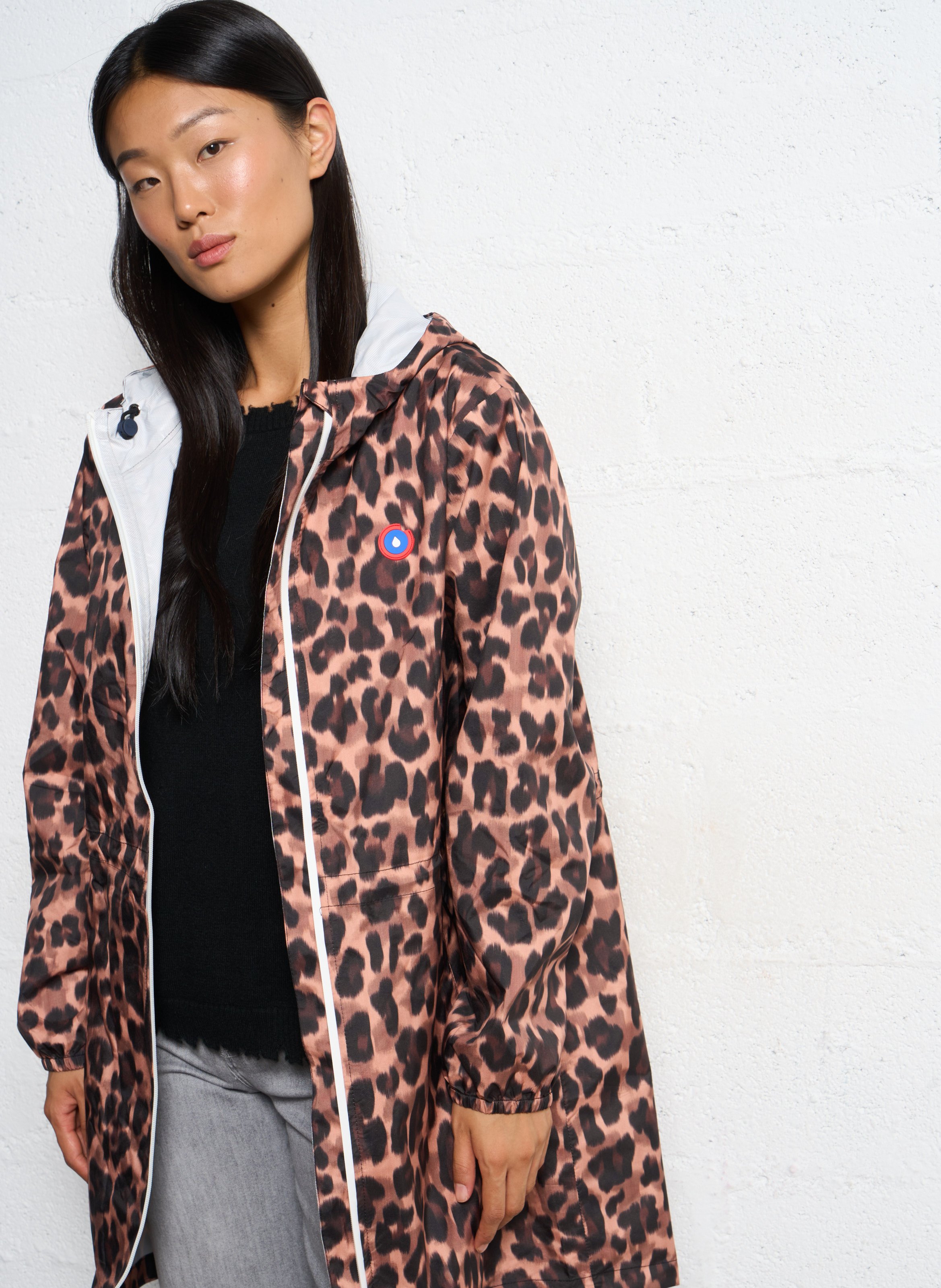 Imperméable à capuche imprimé FLOTTE Marron