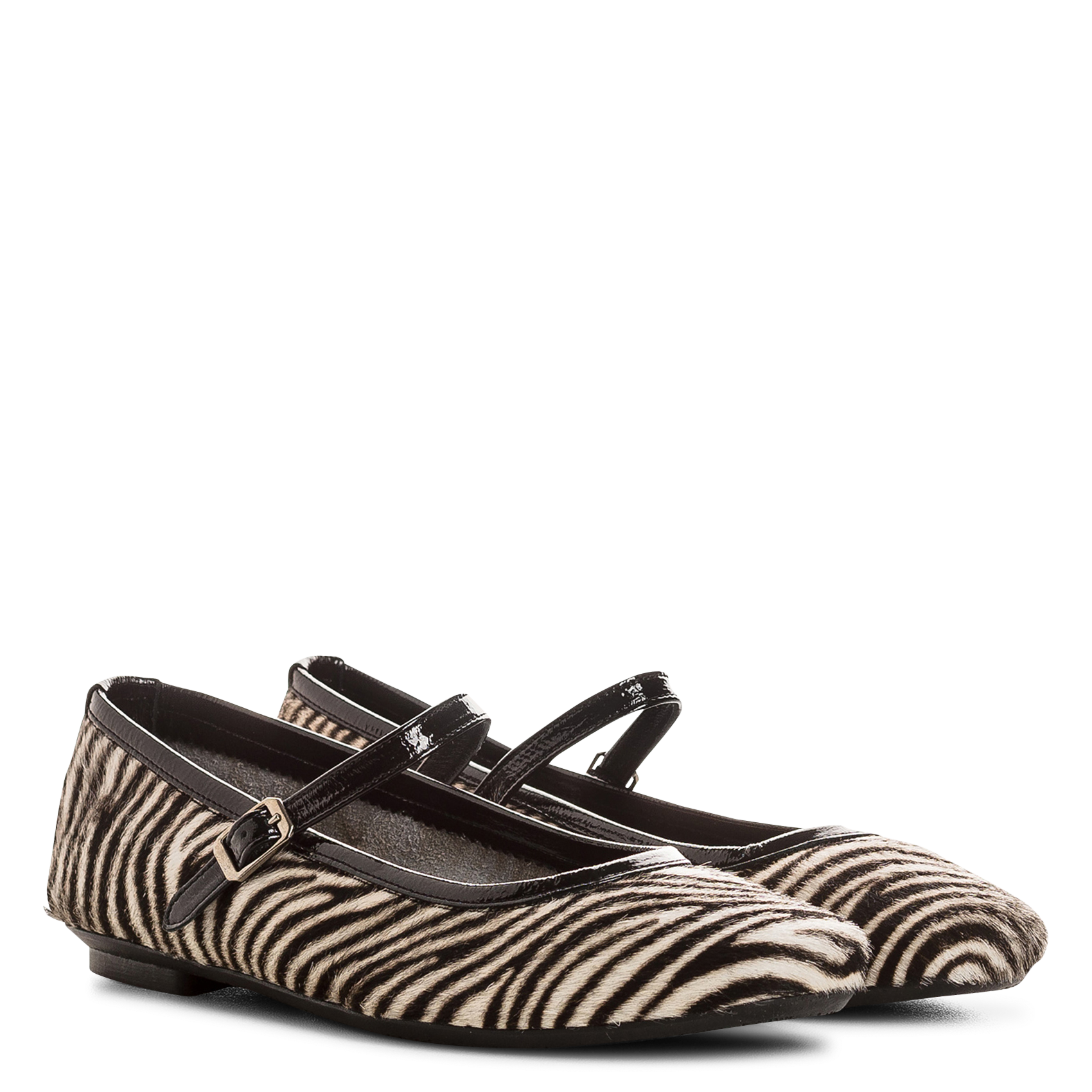 Baby schoentjes met zebrapatroon in leer REQINS Zwart